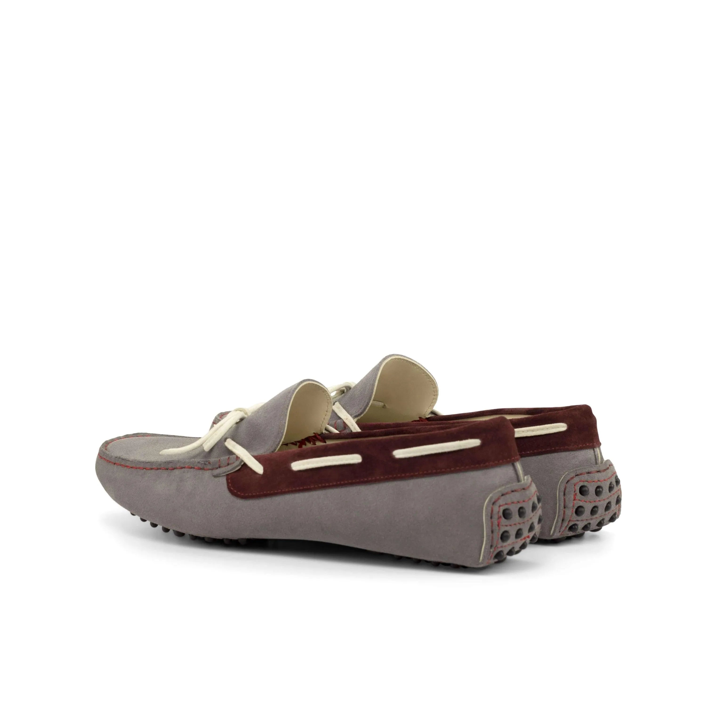 Gray and burgundy leather 1986 Driver driving shoes for comfortable cart use