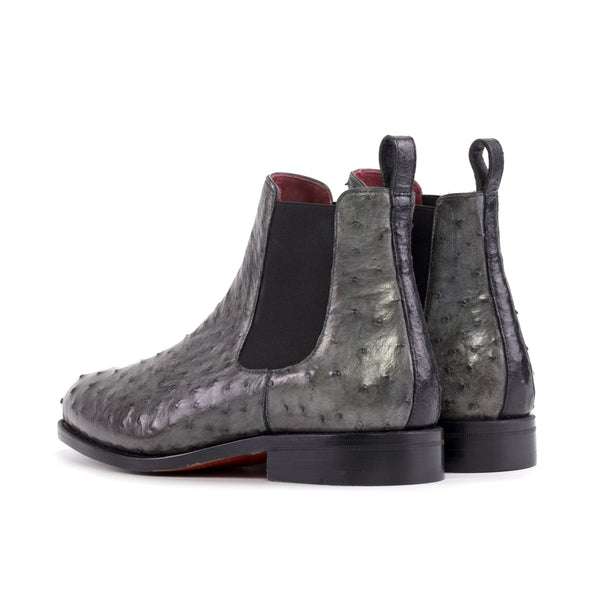 ostrich chelsea boots