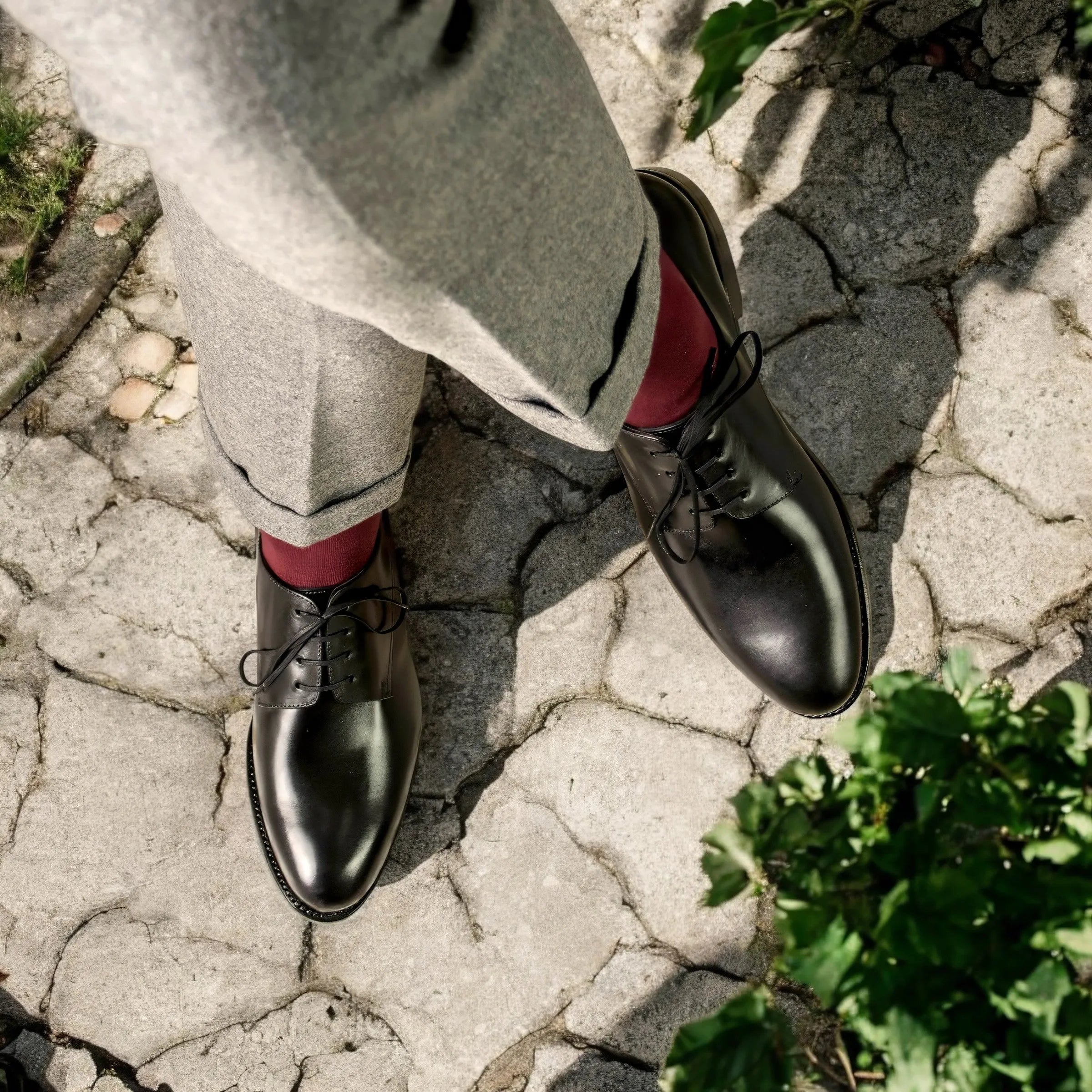 Black leather Derby Shoes 5904, a classic choice in luxury bespoke shoes for men