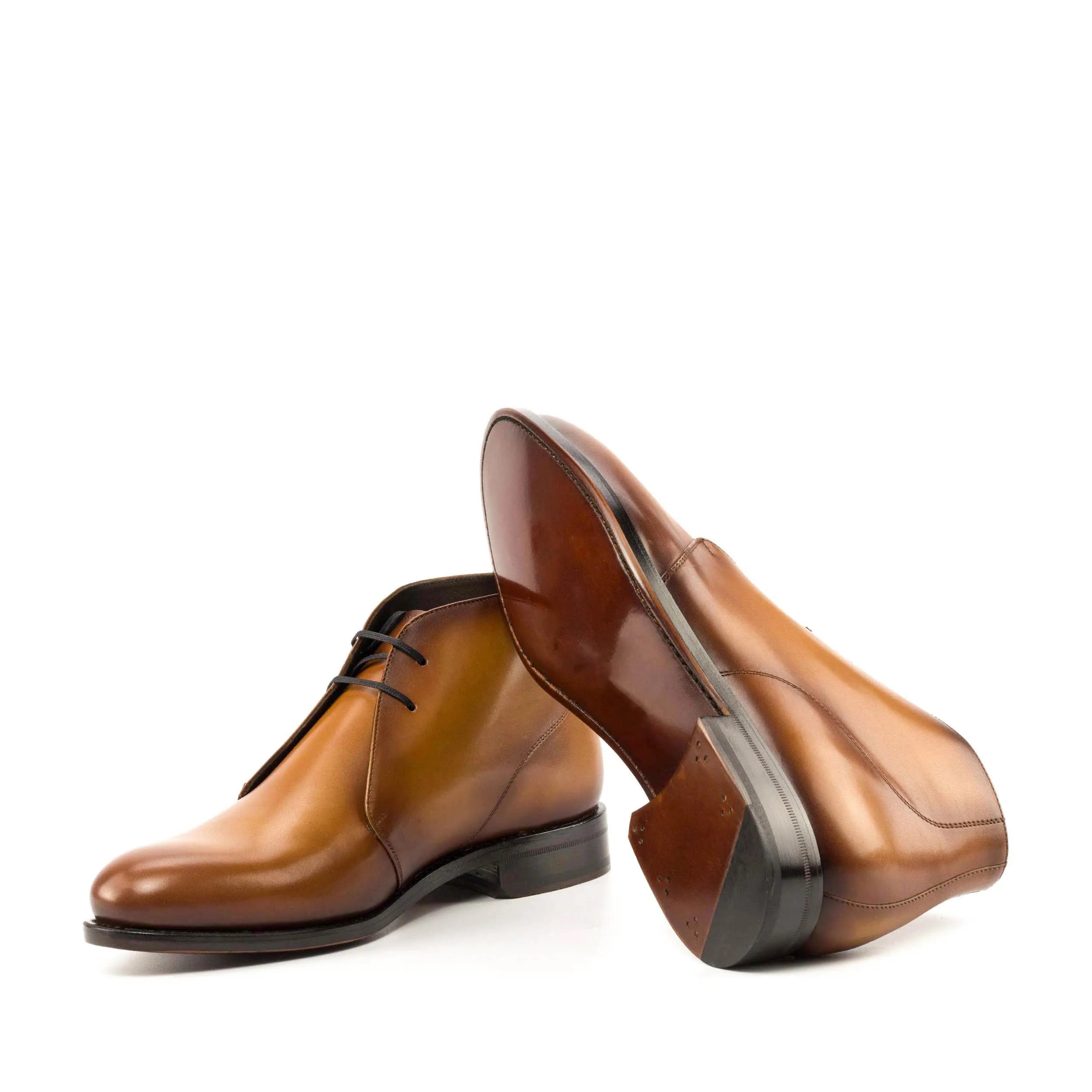 Brown leather chukka boots from 6011, luxury bespoke shoes for men