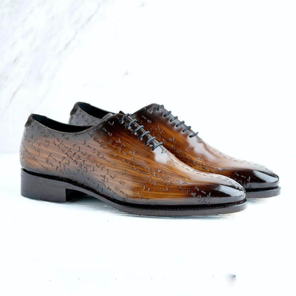 Arabic Matrix Patina Wholecut Shoes - Premium Men Shoes Limited Edition from Que Shebley - Shop now at Que Shebley