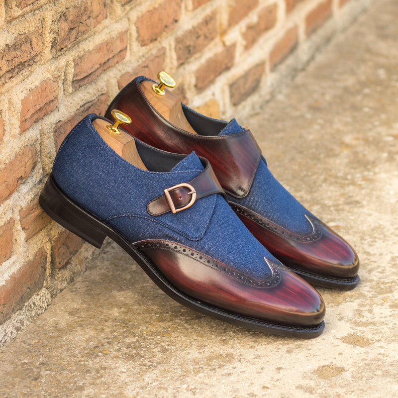 Givario II Single Monk Patina Shoes - Premium Men Dress Shoes from Que Shebley - Shop now at Que Shebley