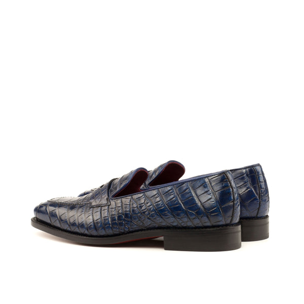 Santoni Blue Alligator Leather Men's Shoes