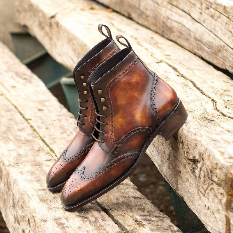 Silo Patina Military Brogue Boots - Premium Men Dress Boots from Que Shebley - Shop now at Que Shebley