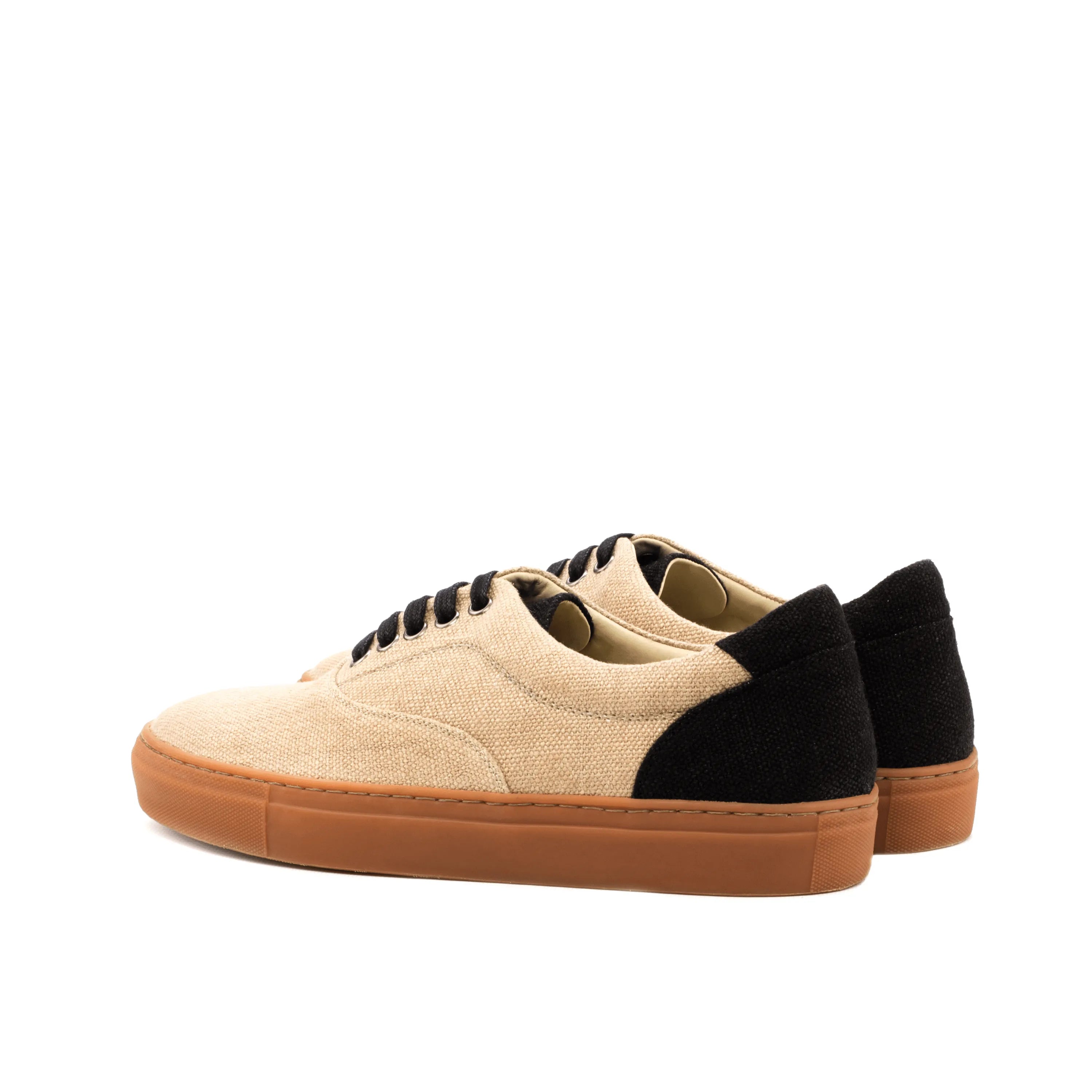 Beige Adria Top Sider Sneaker II with black heel, a stylish cupsole trainer option