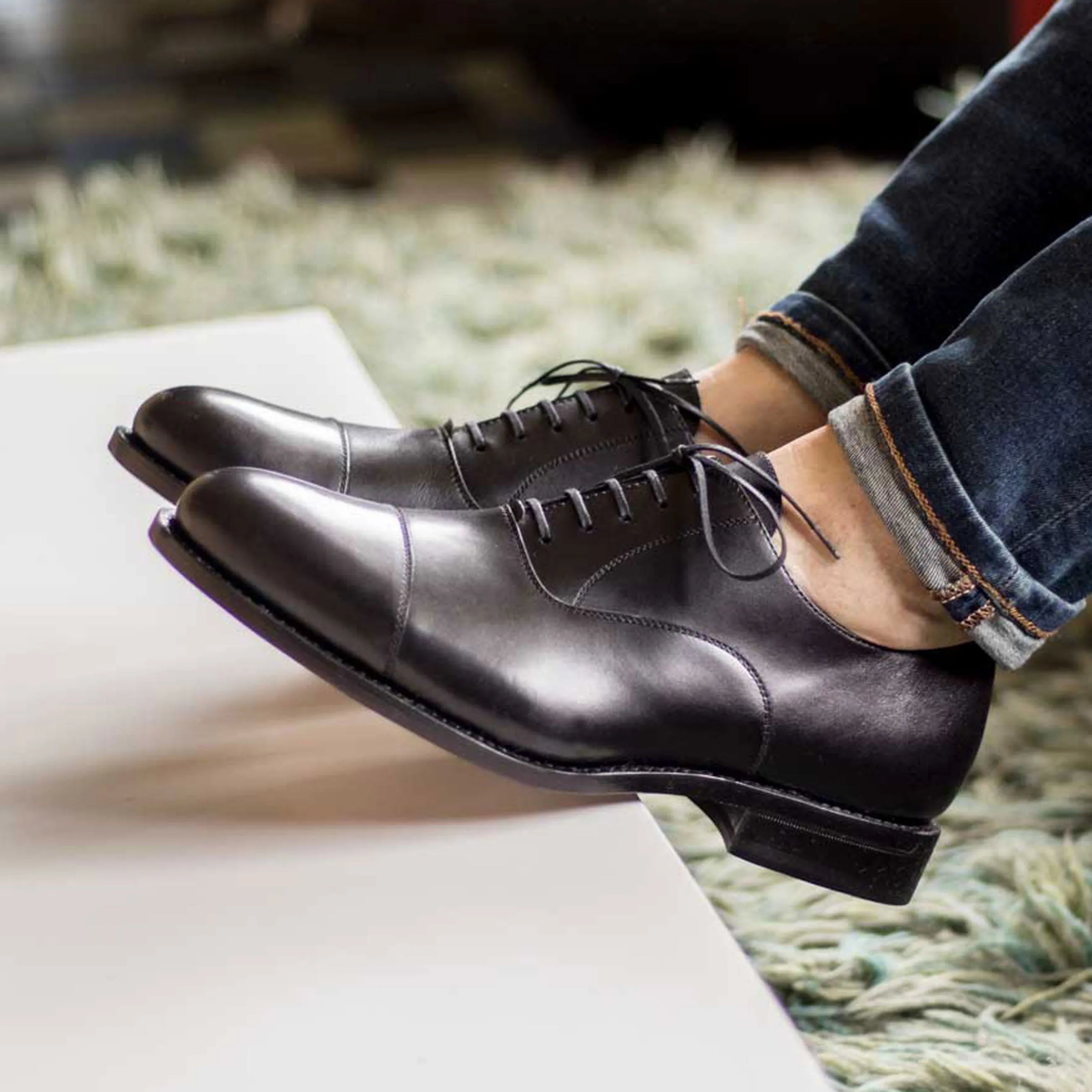Ales Oxford Shoes II featuring a pair of black leather dress shoes for the fast lane