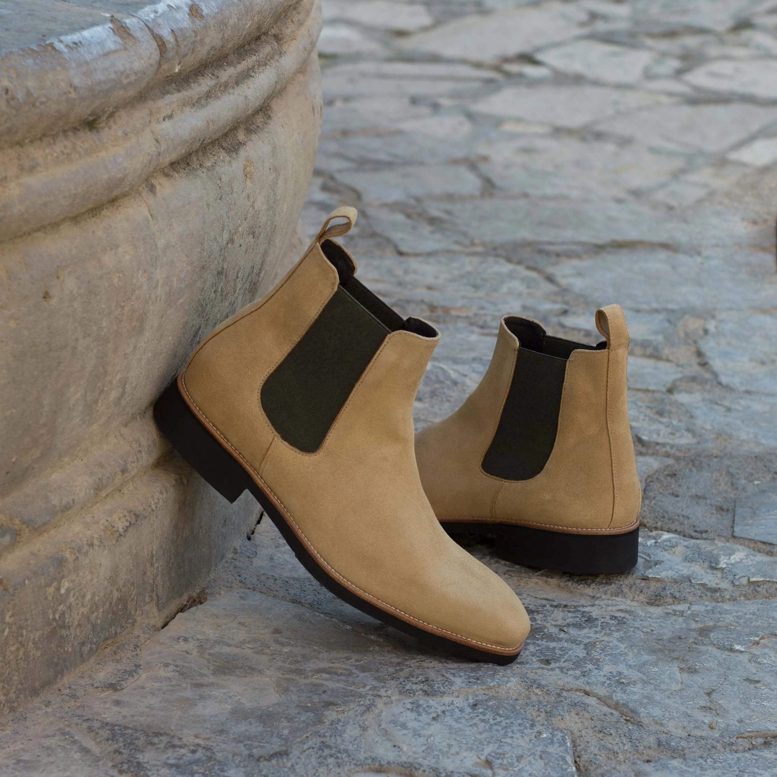 Tan suede Anoki Chelsea Boots featuring a stylish and versatile design for effortless fashion