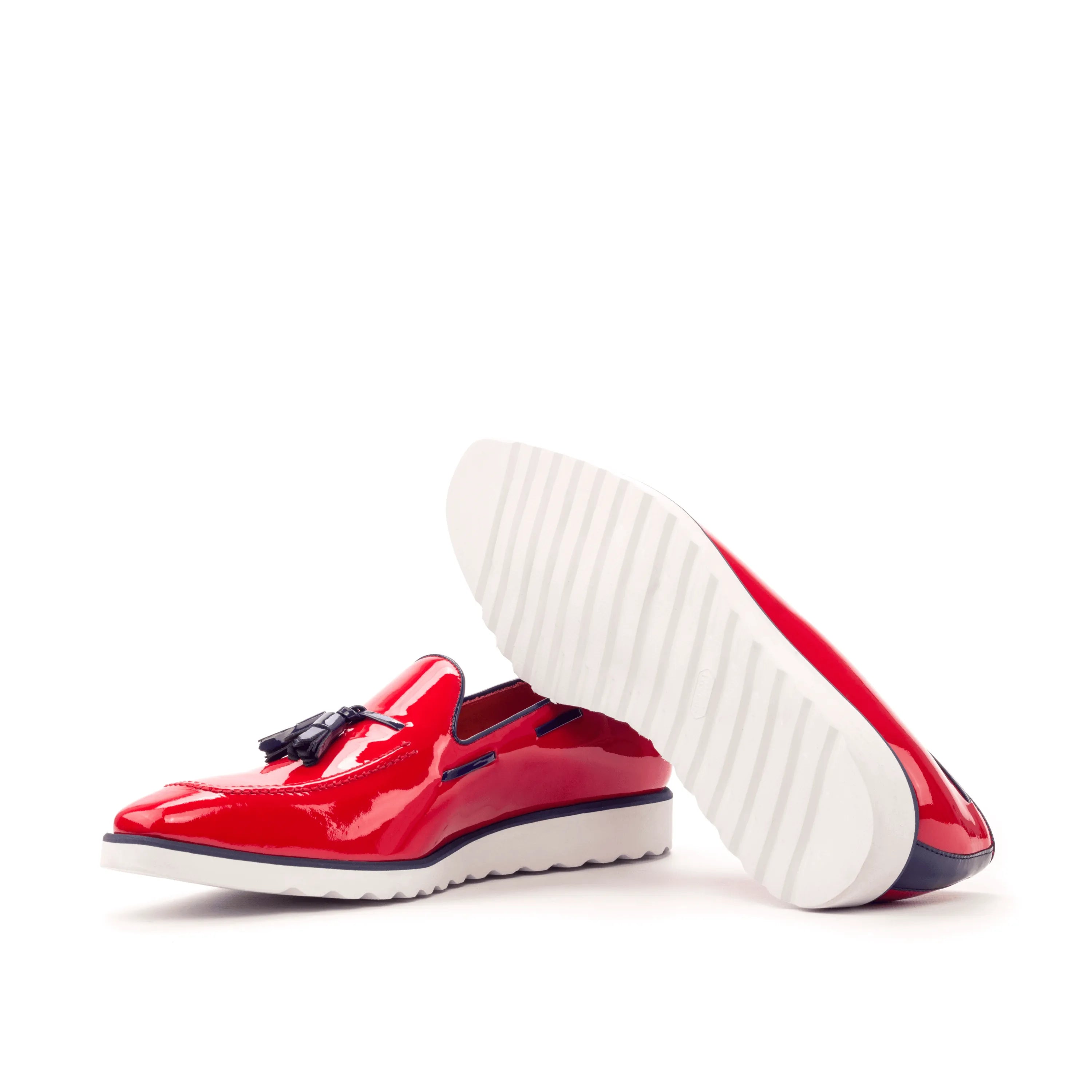 Red patent leather Antonio Loafers II, a perfect choice in luxury bespoke shoes for men