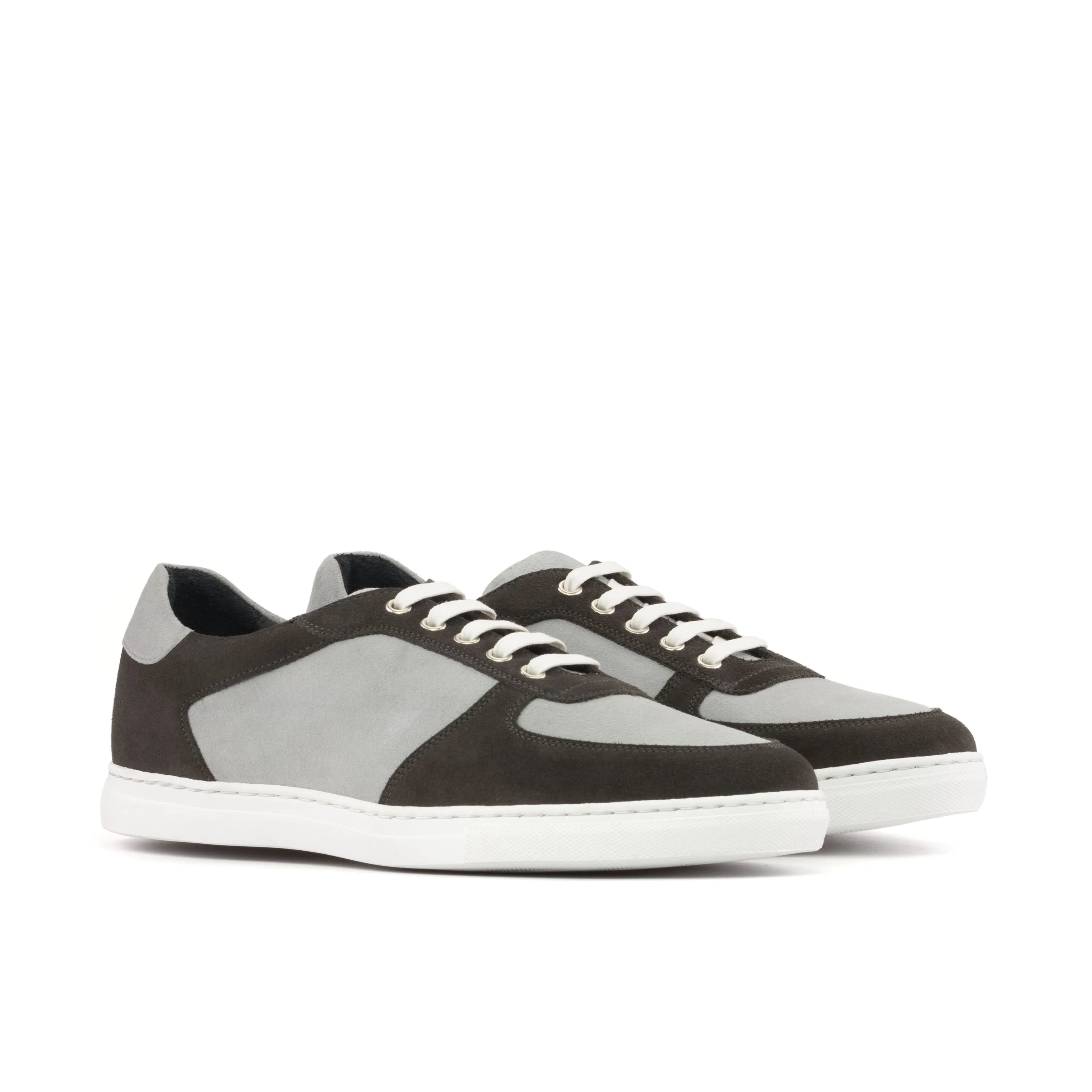 Two-tone leather Atlas Low Top Sneakers, a stylish chunky trainer sneaker option