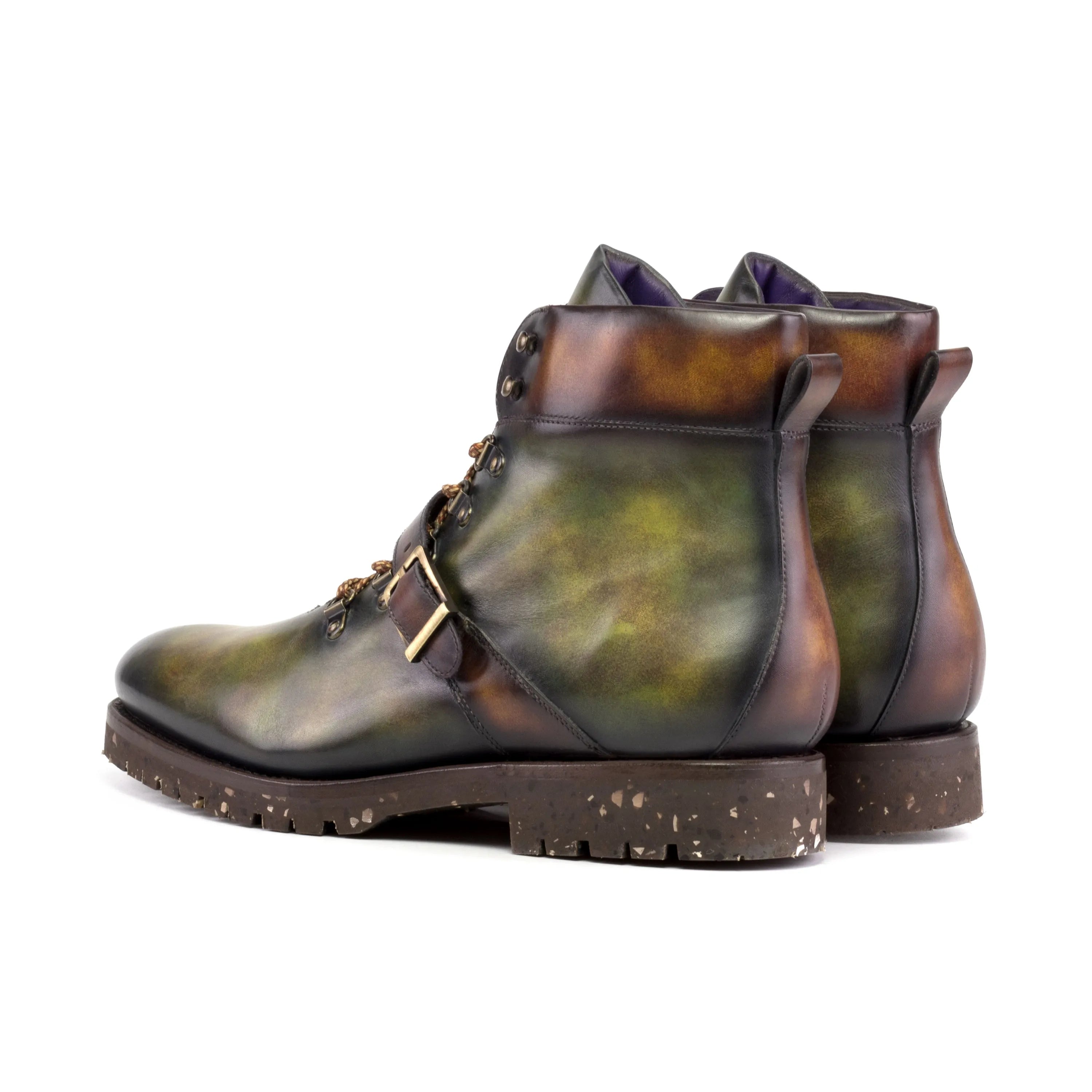 Green and brown leather Avalanch Patina Hiking Boots for outdoor adventures