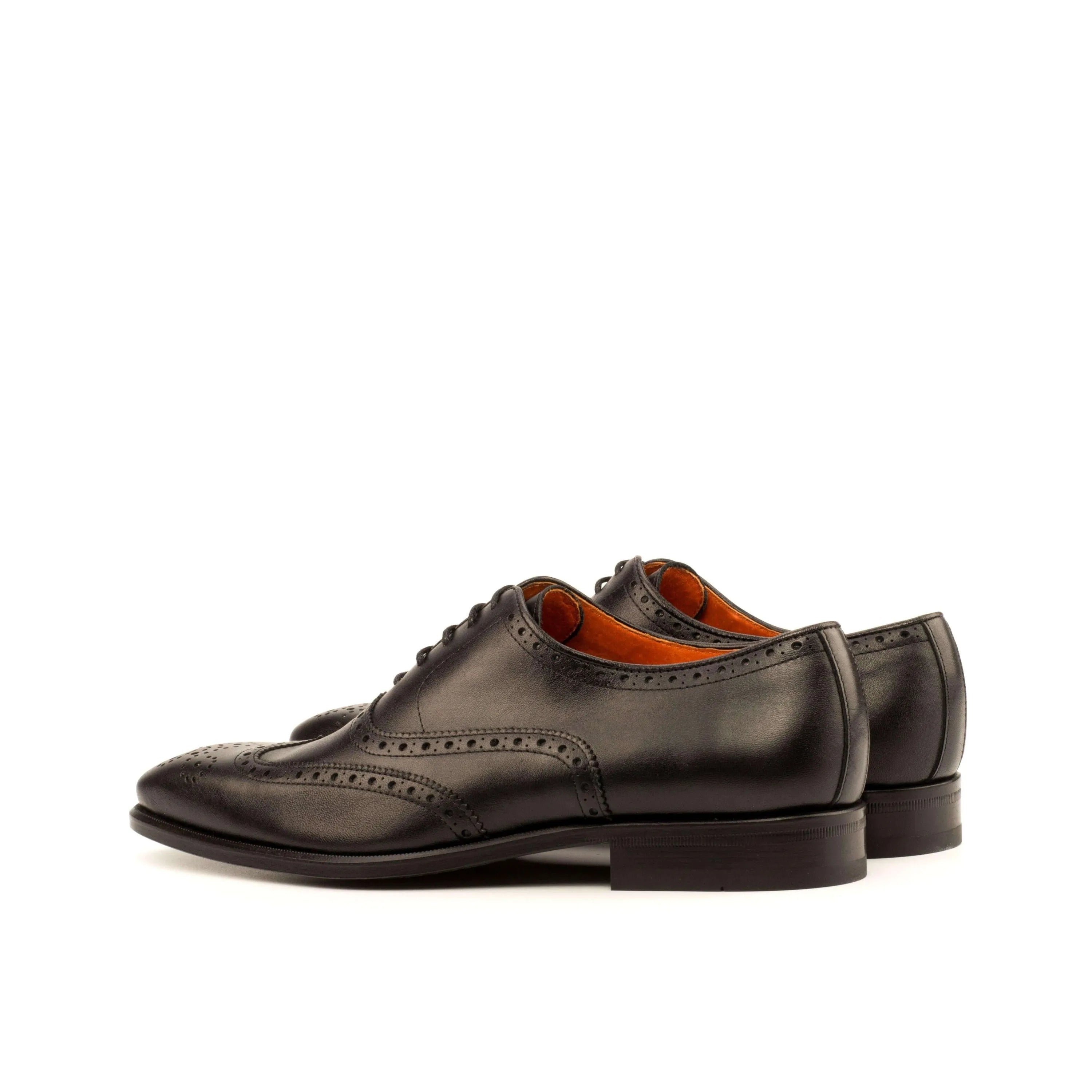 Elegant pair of black leather brogue shoes from Awan Full Brogue Shoes II collection