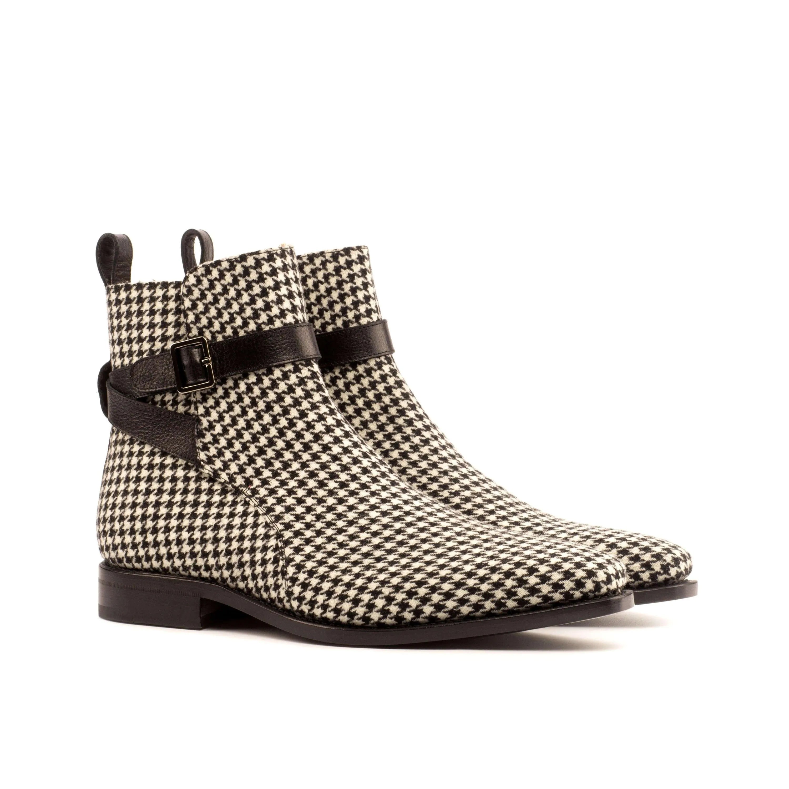 Houndstooth ankle Banderas Jodhpur Boots II featuring a stylish buckle strap design