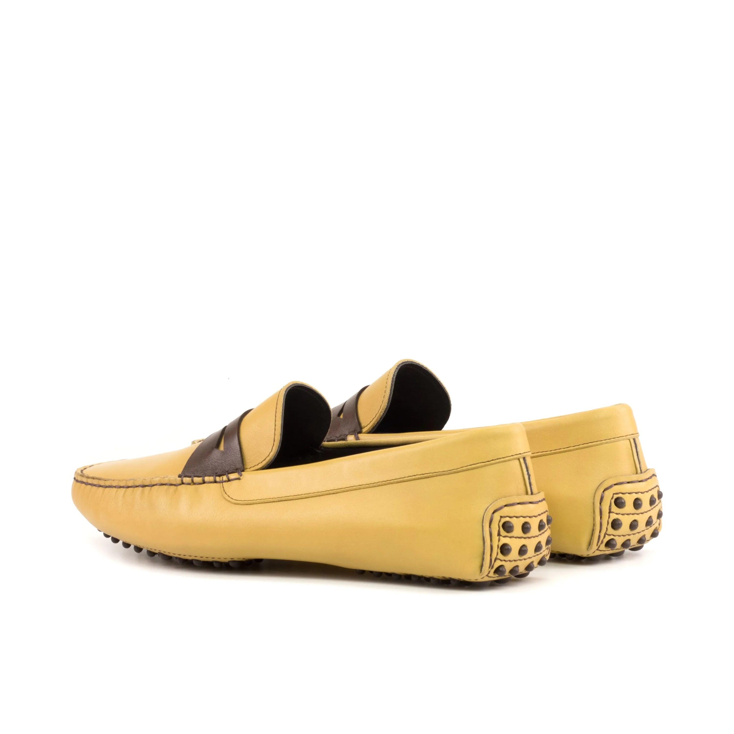 Yellow Nappa Italian leather driving loafers from the Bellatrix Driver collection