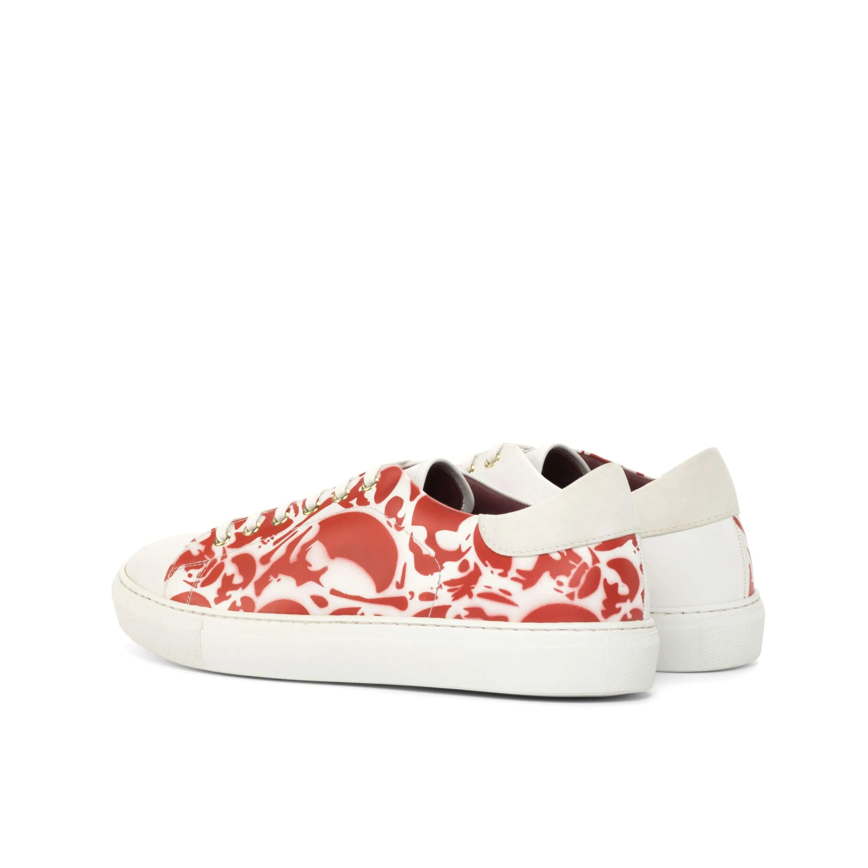 Red and white skull-patterned Blake Trainer Sneaker for stylish casual wear