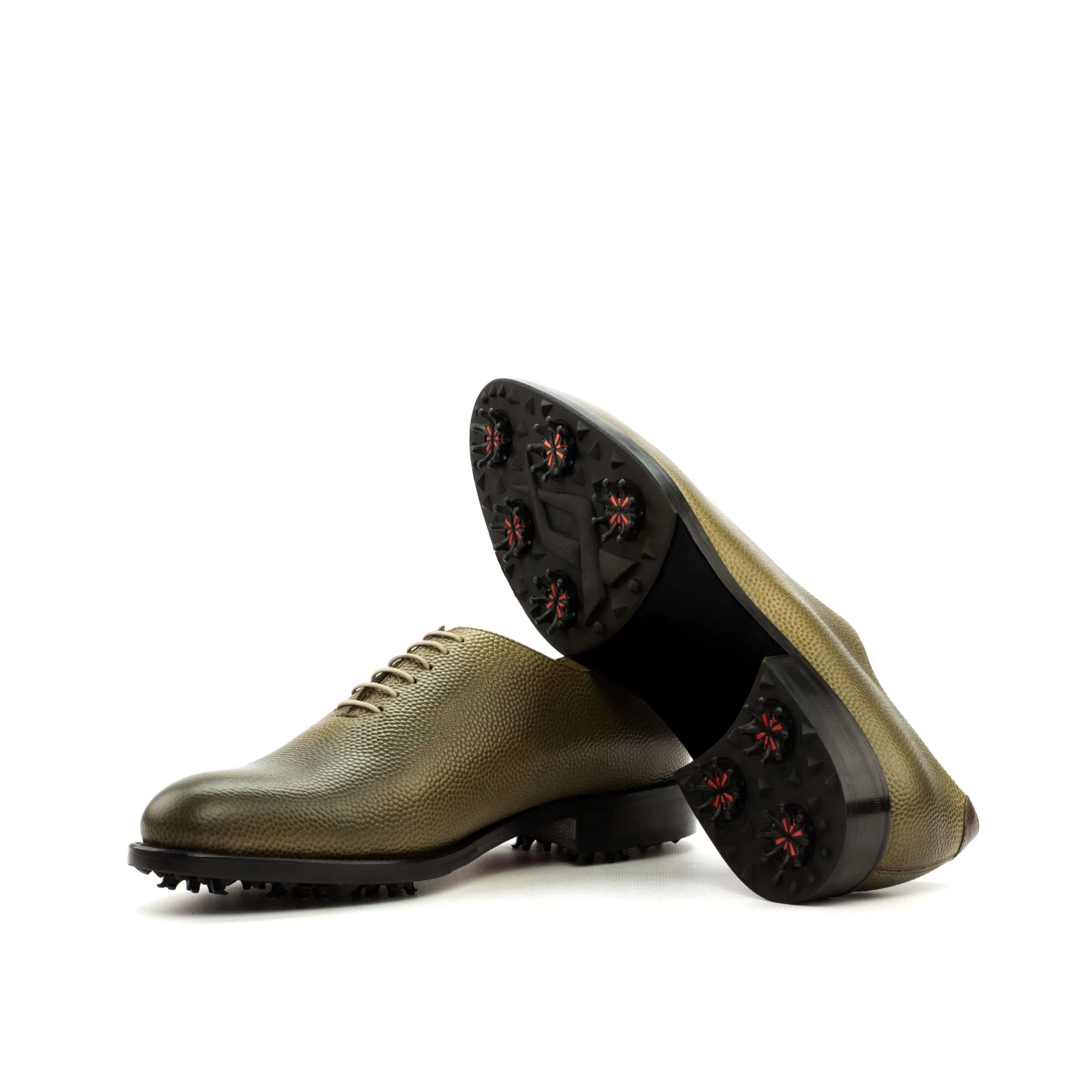 Olive green Bogy Wholecut Golf Shoes, stylish oxford golf shoes for optimal performance
