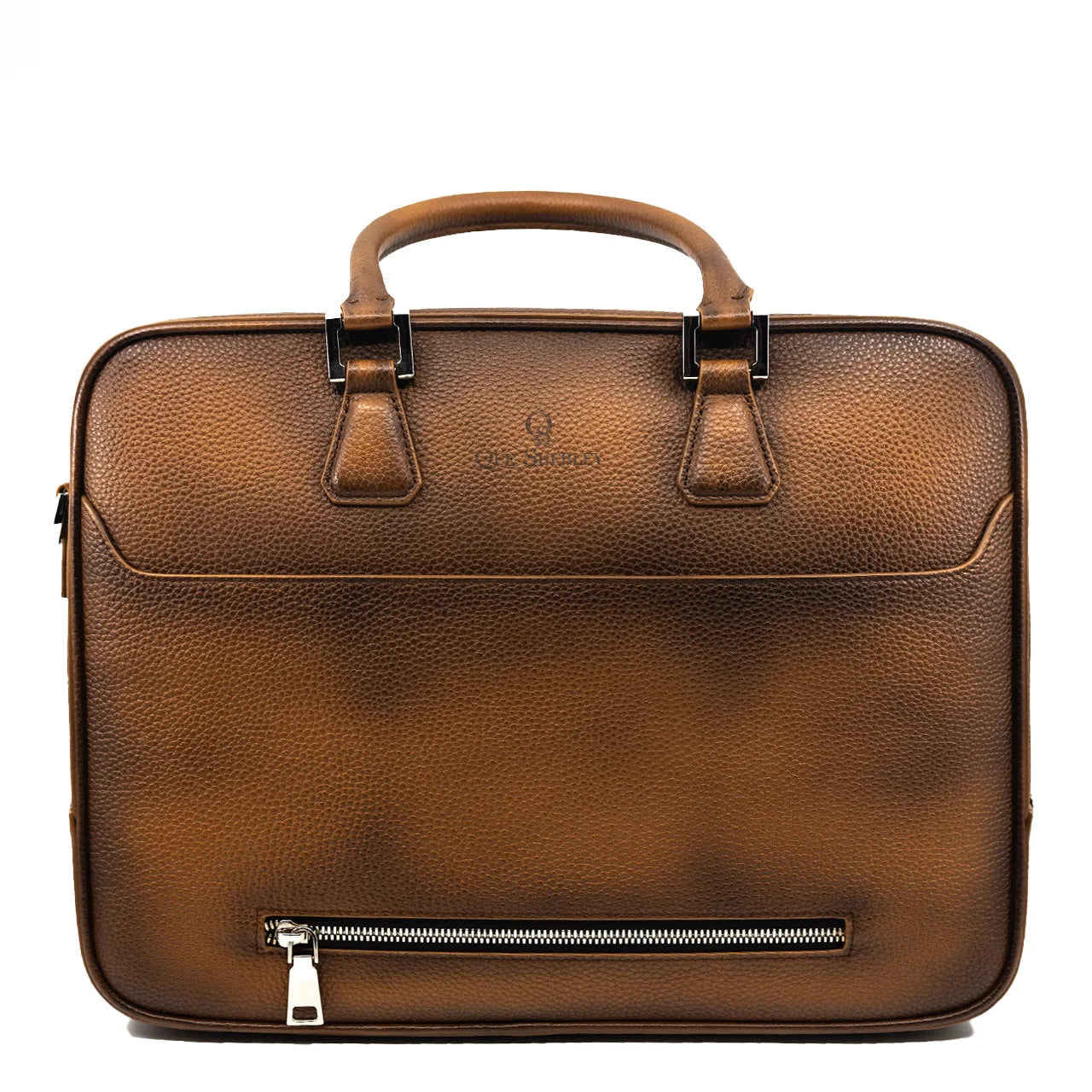 Elandro Satchel Briefcase in Italian full-grain leather with coded lock