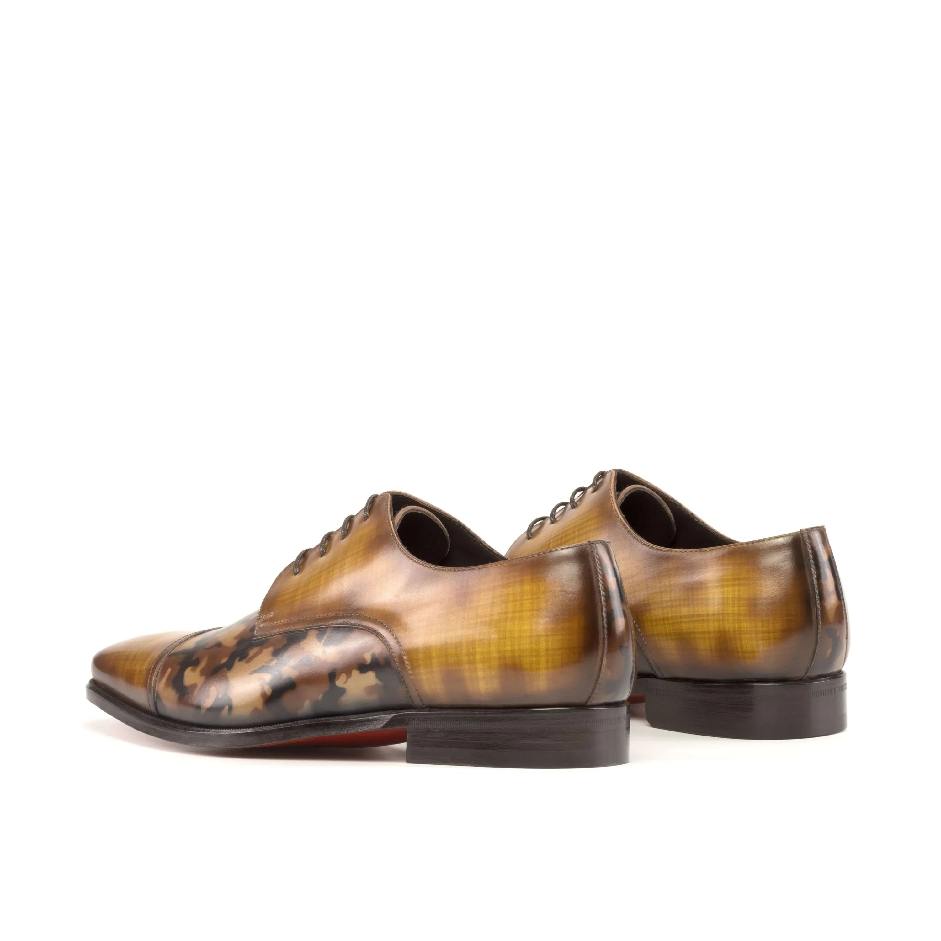 Bristol Patina Derby shoes in rich leather, showcasing elegant patina finish