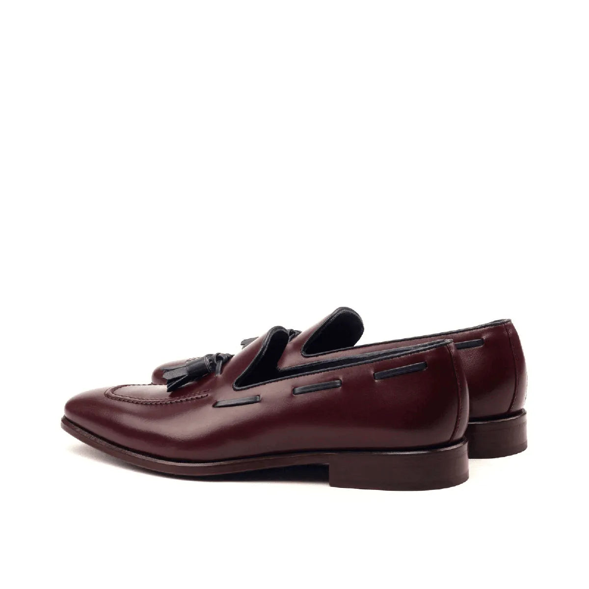 Burgundy leather tassel loafers from the luxury bespoke Broadway Loafers II collection