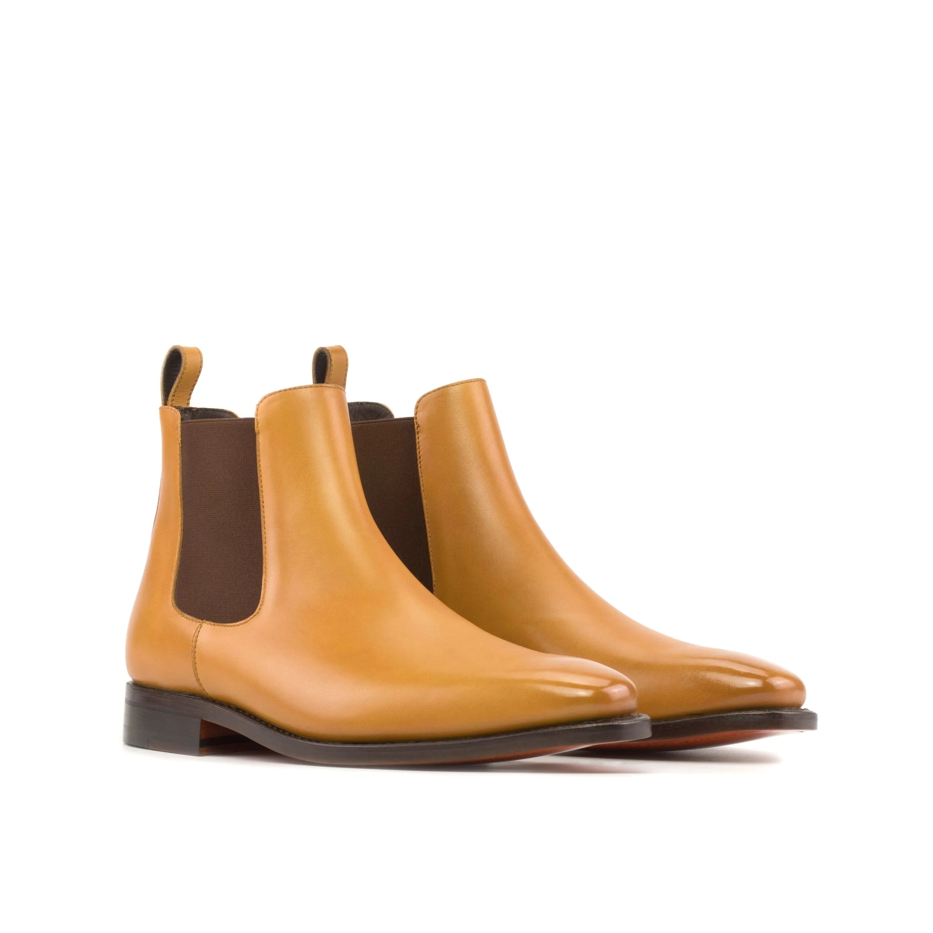 Pair of tan leather Canni Chelsea Boots for a stylish addition to your fast lane wardrobe