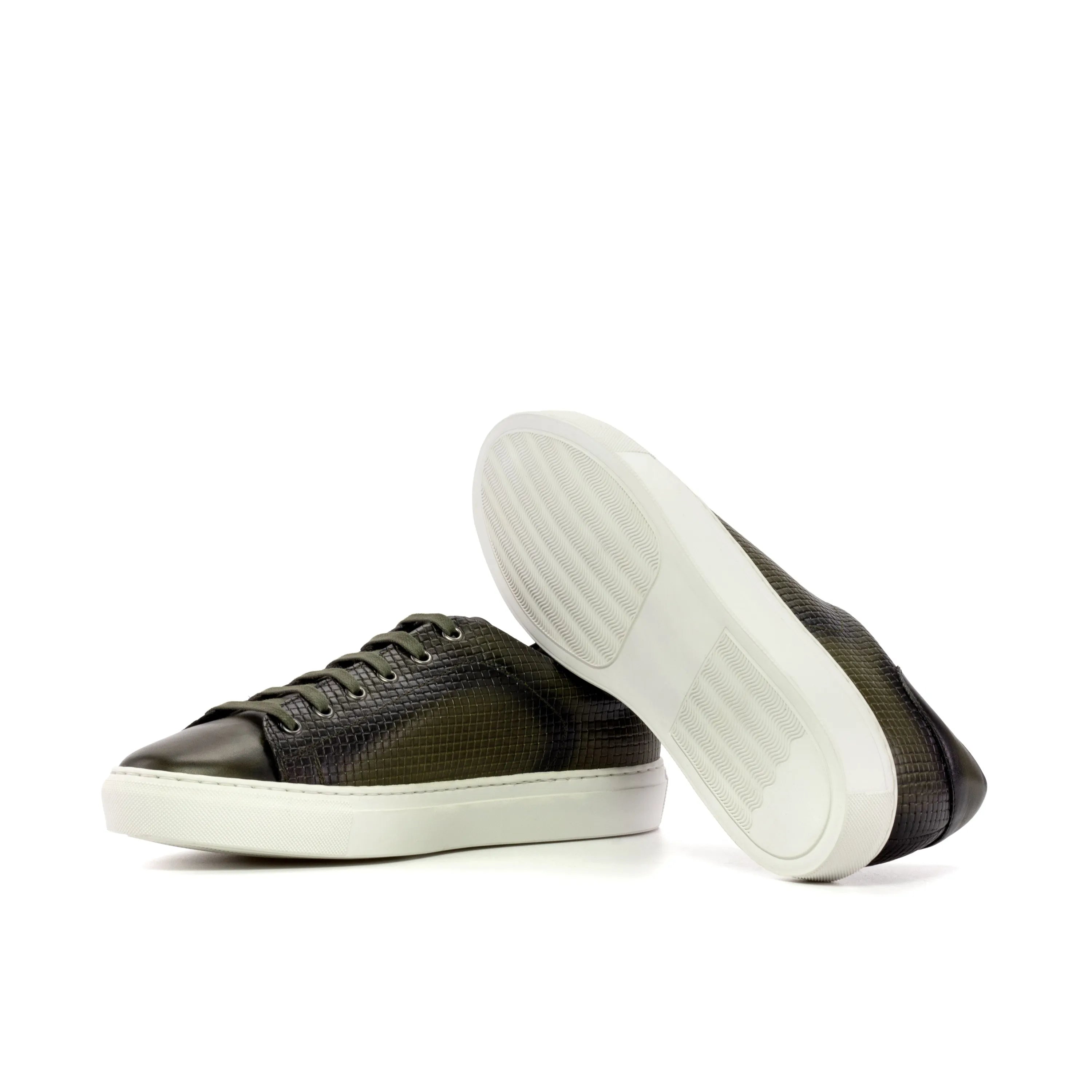Textured leather sneakers showcasing the stylish CapaThree Trainer Sneaker design
