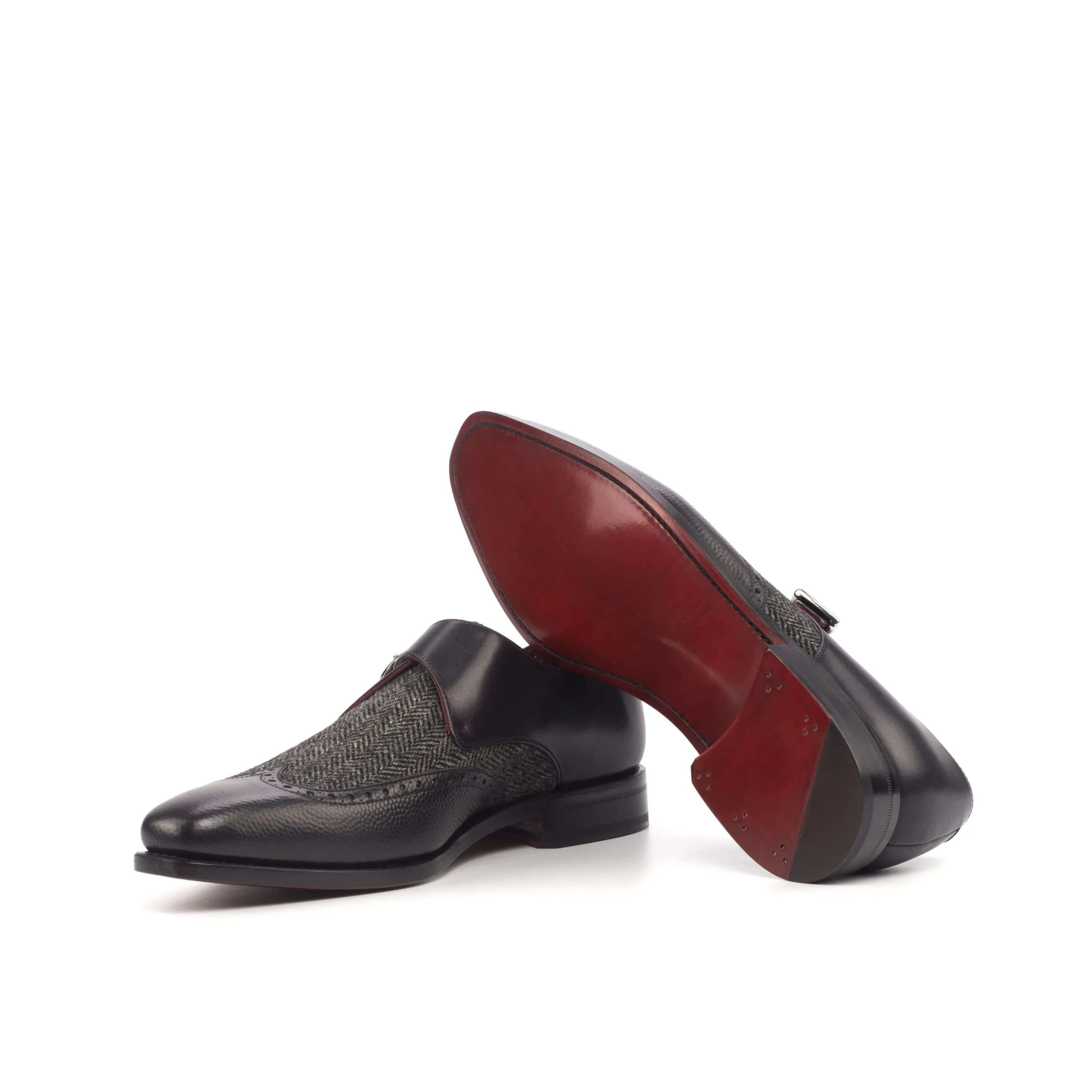 Pair of men’s dress shoes, Caval Single Monk II, featuring a sleek single monk design
