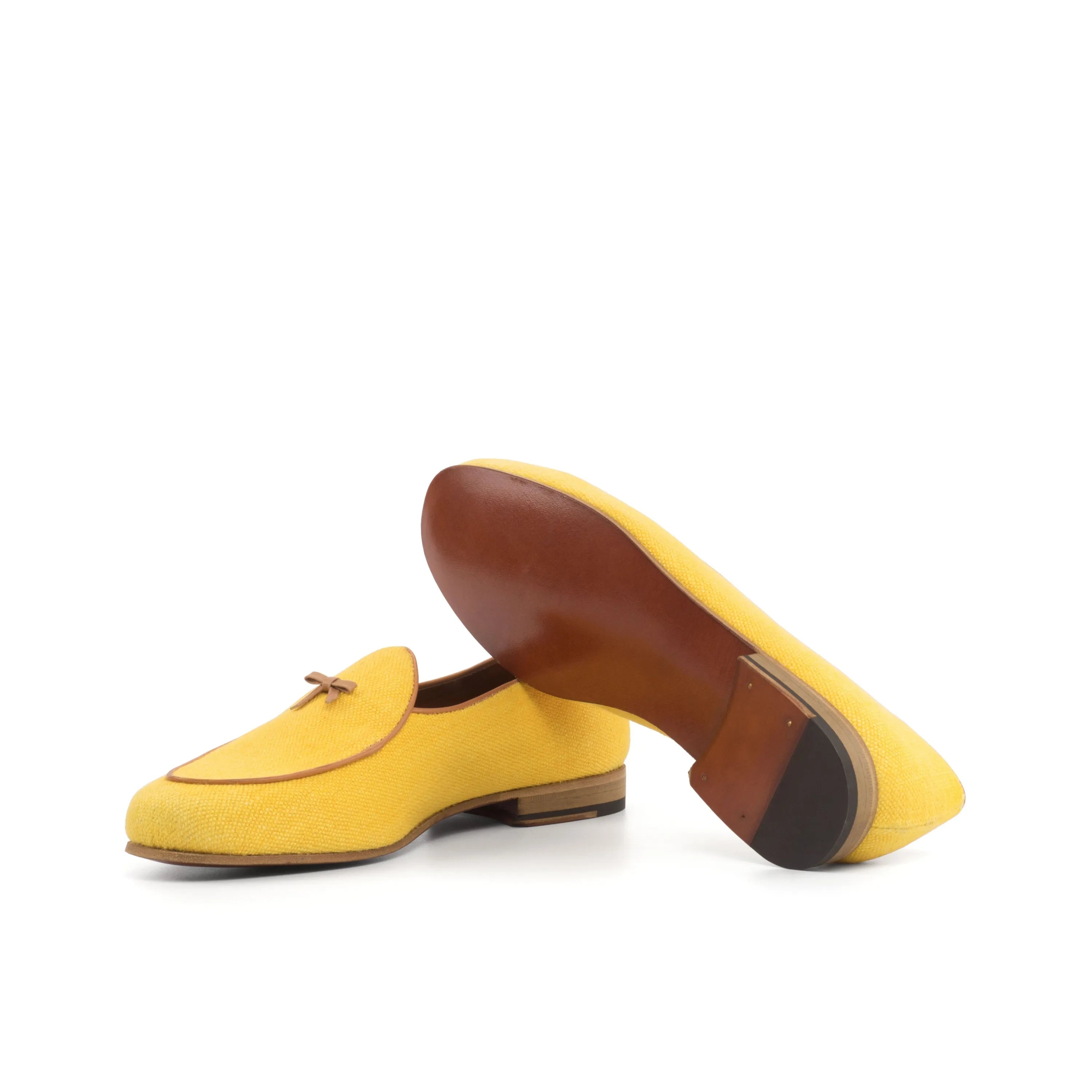Chami Belgian Slipper II featuring stylish yellow leather loafers for men