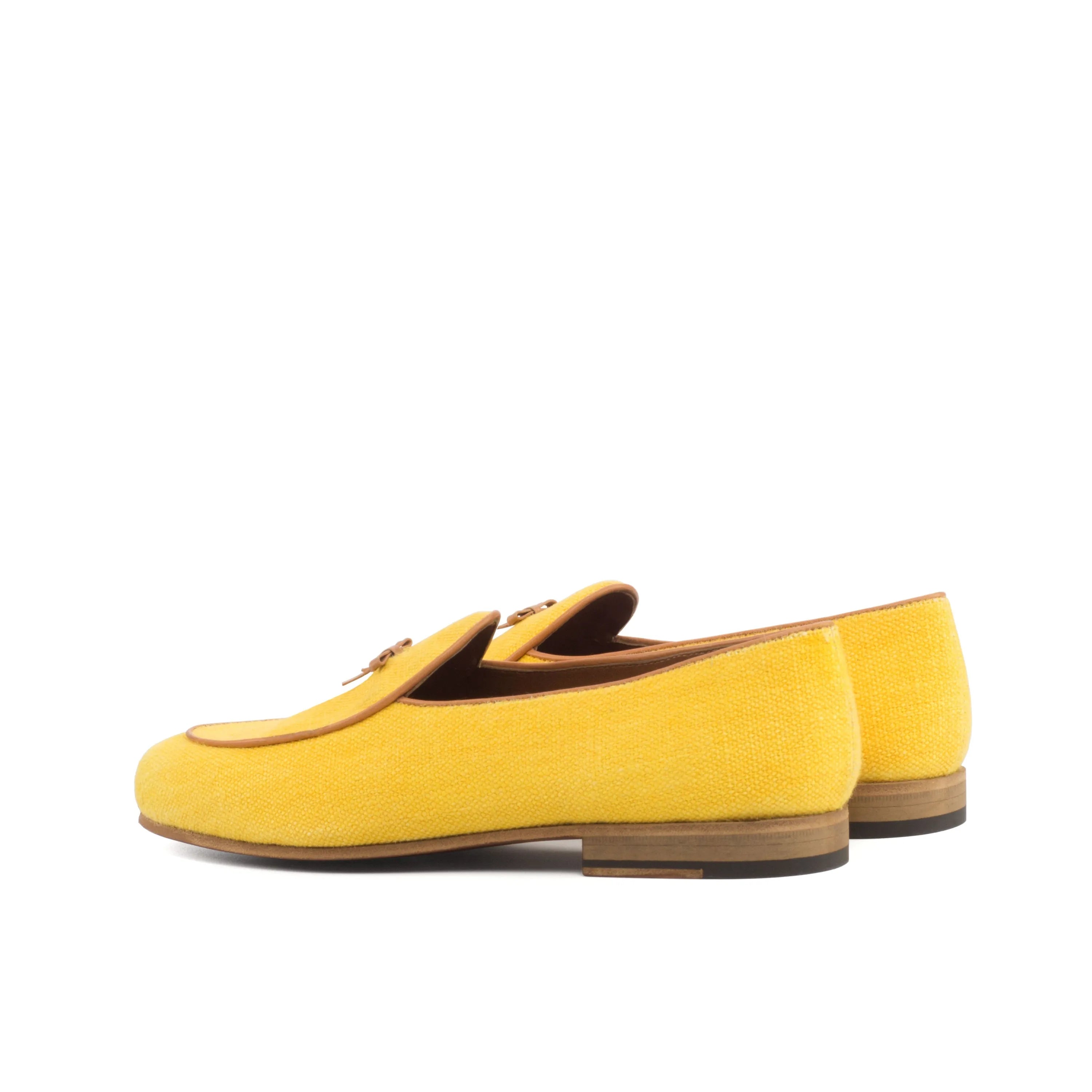 Yellow leather loafers showcasing the Chami Belgian Slipper II for elegant footwear