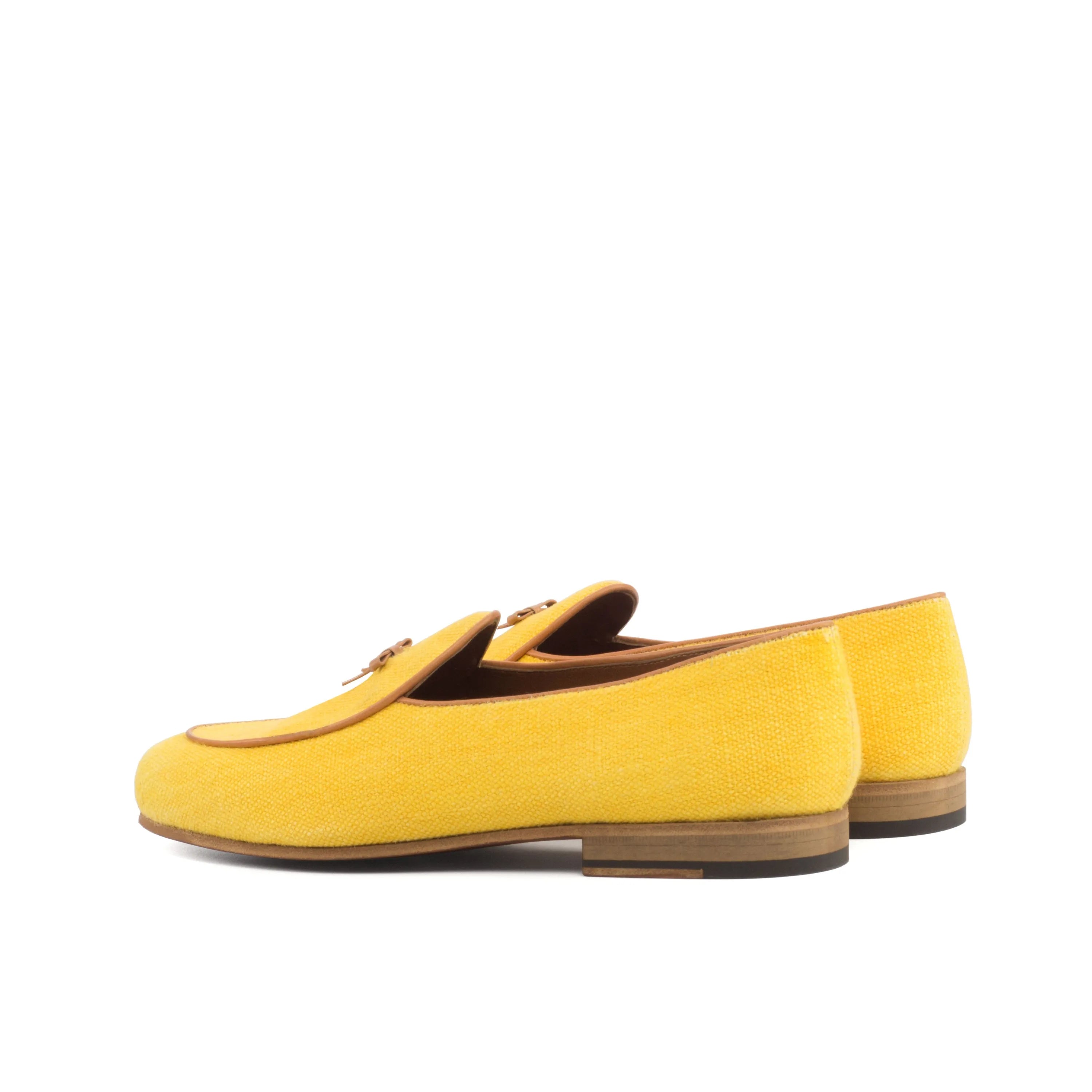 Yellow leather loafers showcasing the Chami Belgian Slipper style and elegance