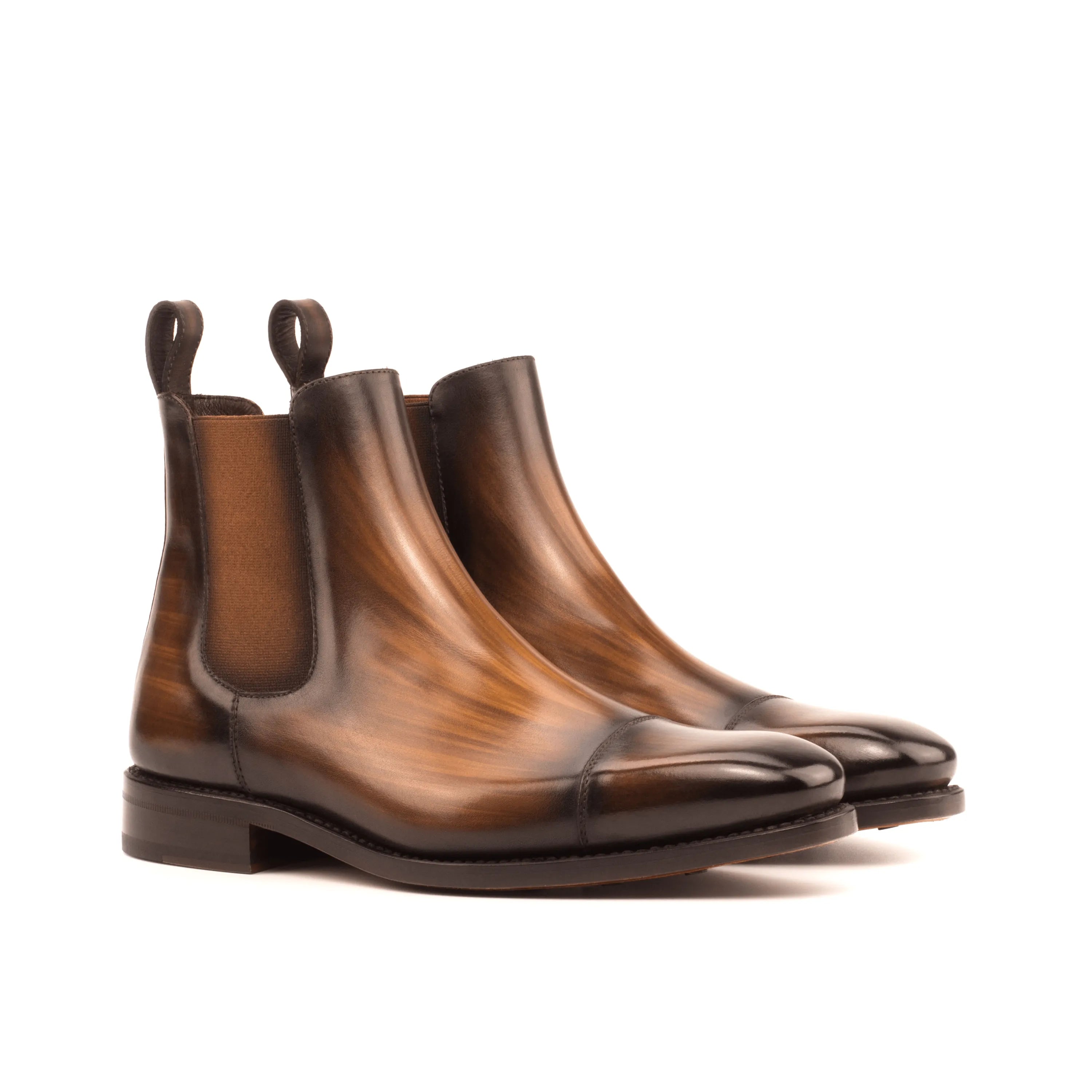 Brown leather Chayton Patina Chelsea Boots featuring a stylish, versatile design