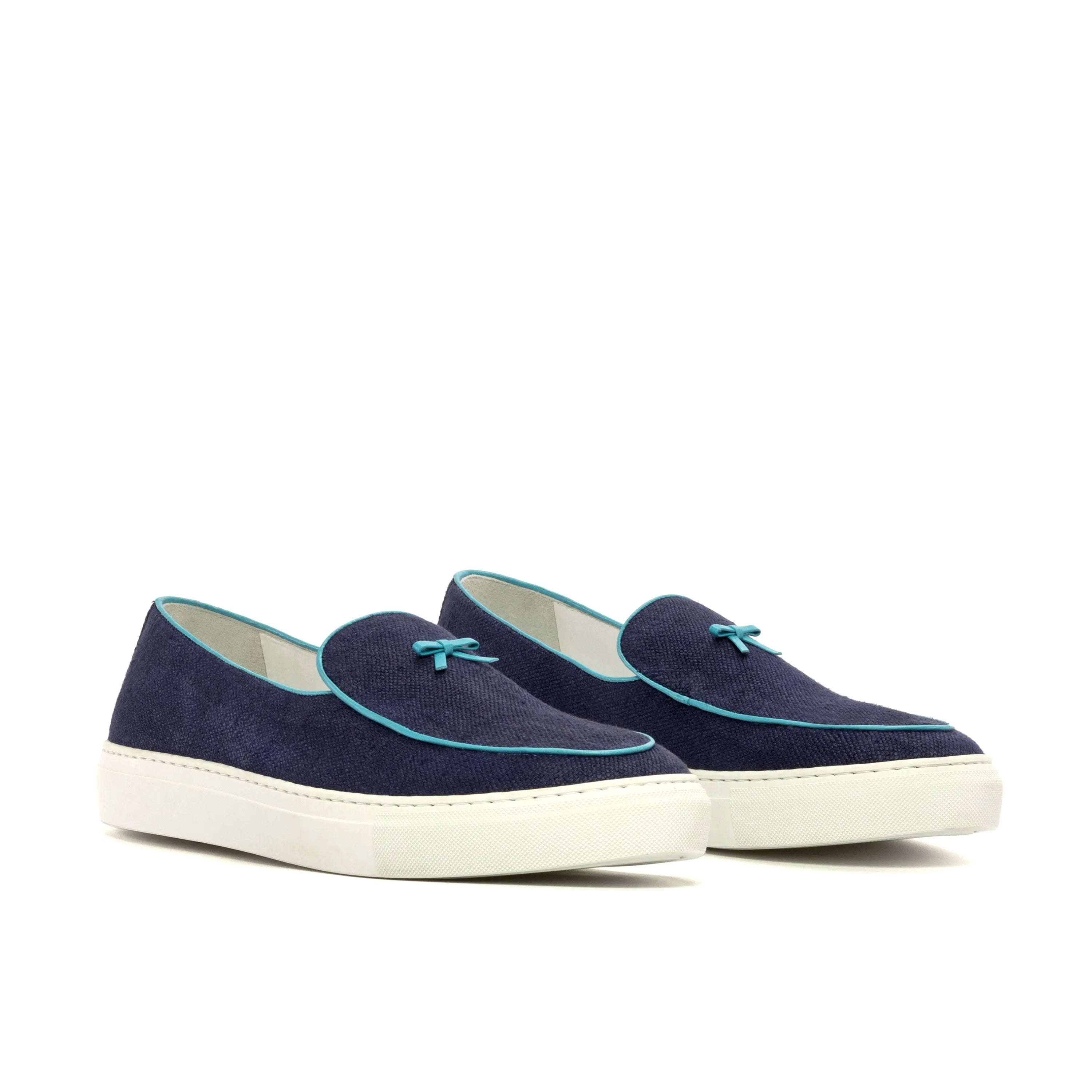 Navy suede slip-on sneakers from the Chronos Belgian Sneaker collection