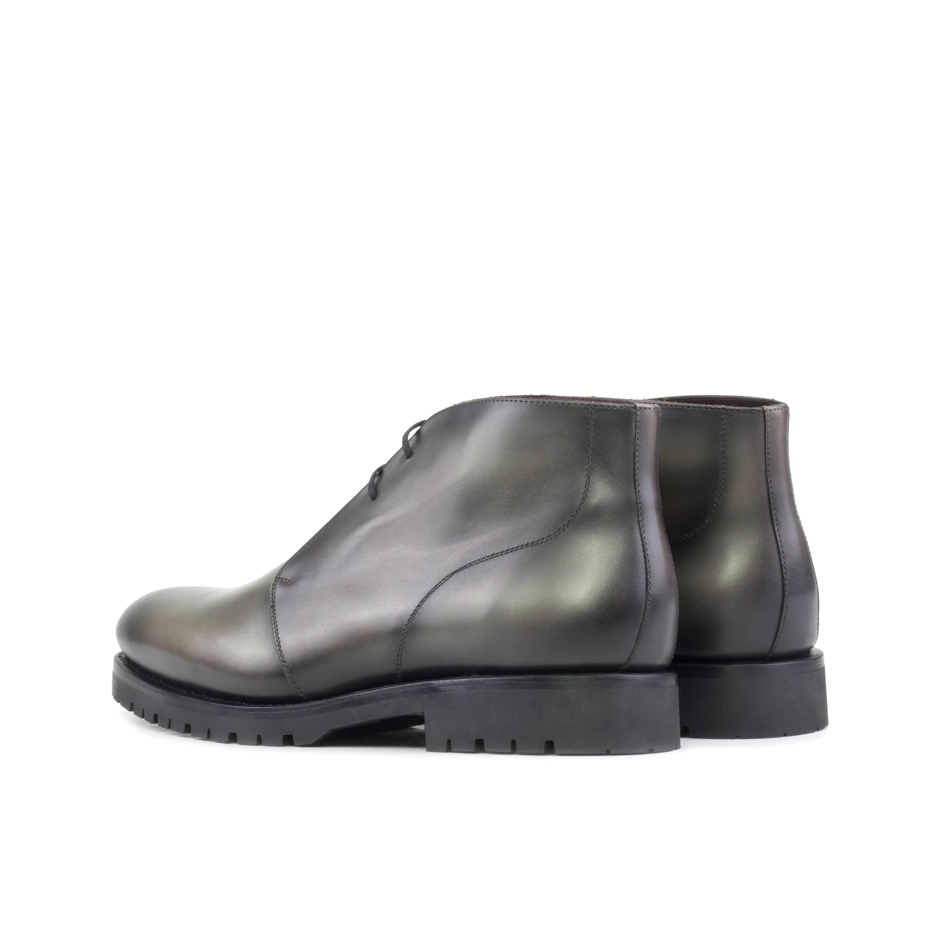 Black leather ankle boots from Citizen Chukka for a stylish fast lane look