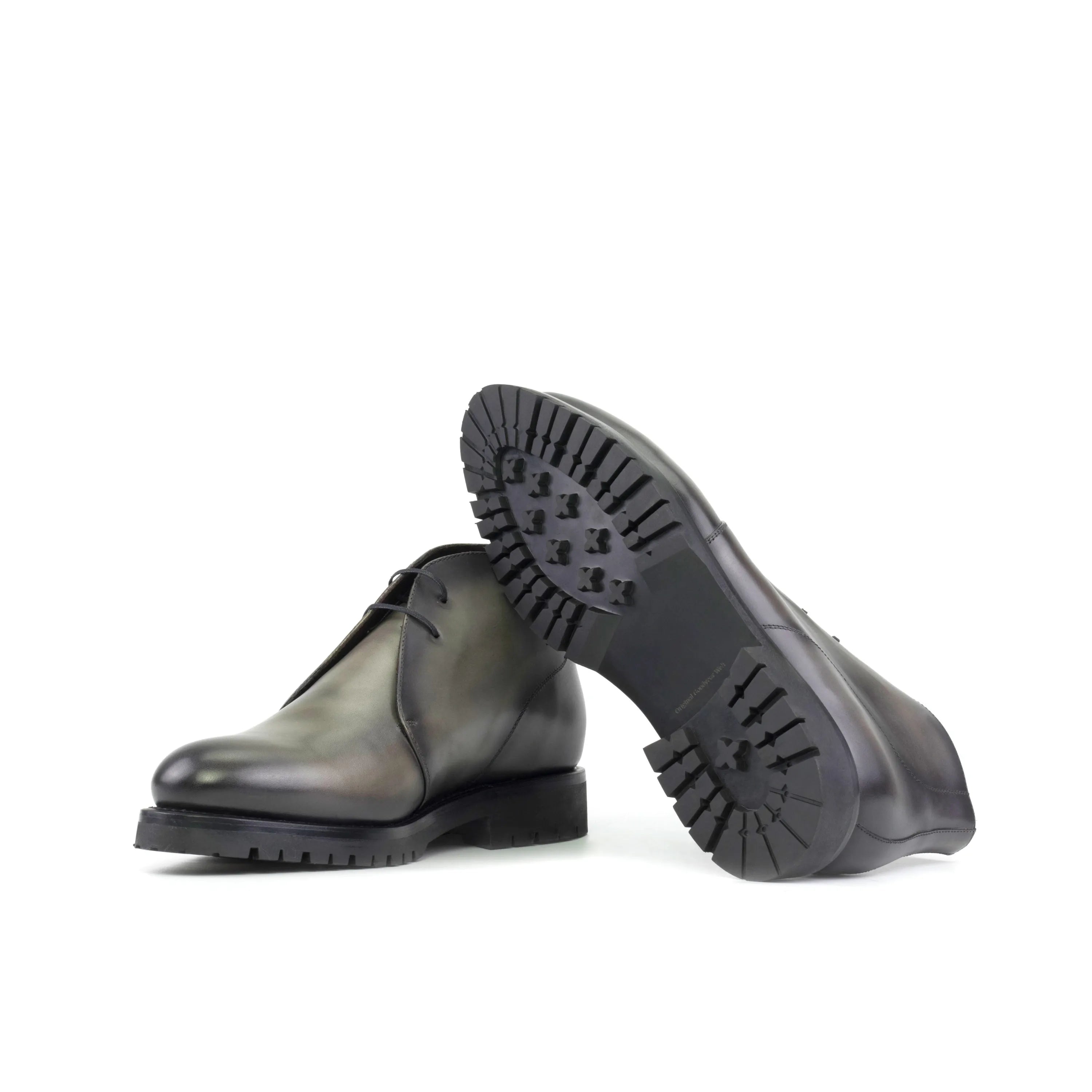 Gray leather Citizen Chukka boots in stylish design for fast lane lifestyle