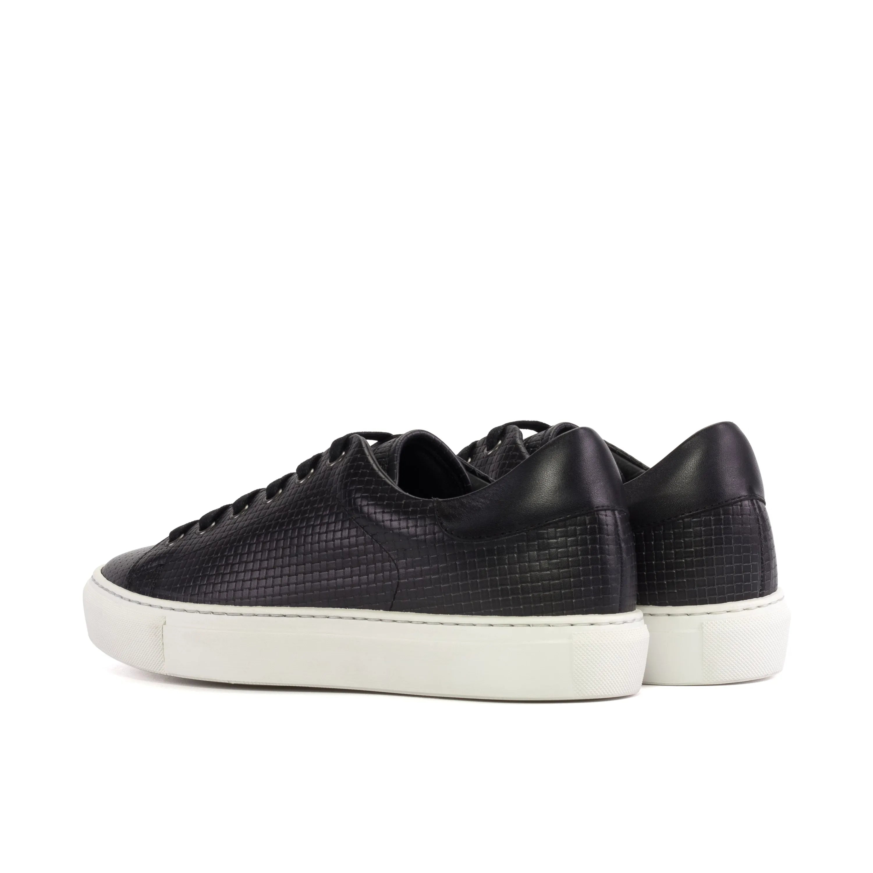 Black leather Corsa Trainer Sneakers with white cupsoles for a stylish look