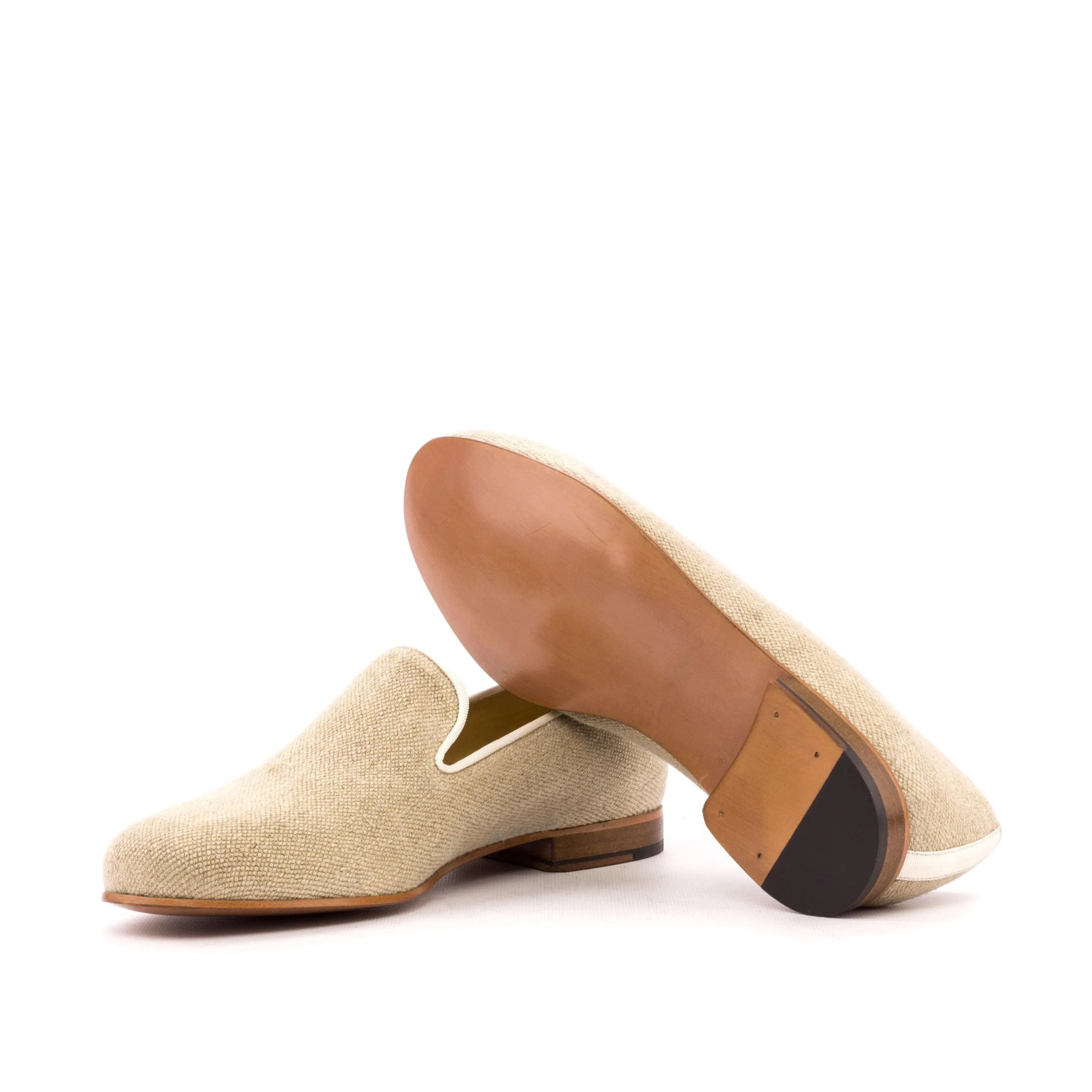 Beige woven loafers from the Dahab Wellington Slip on II for stylish casual wear