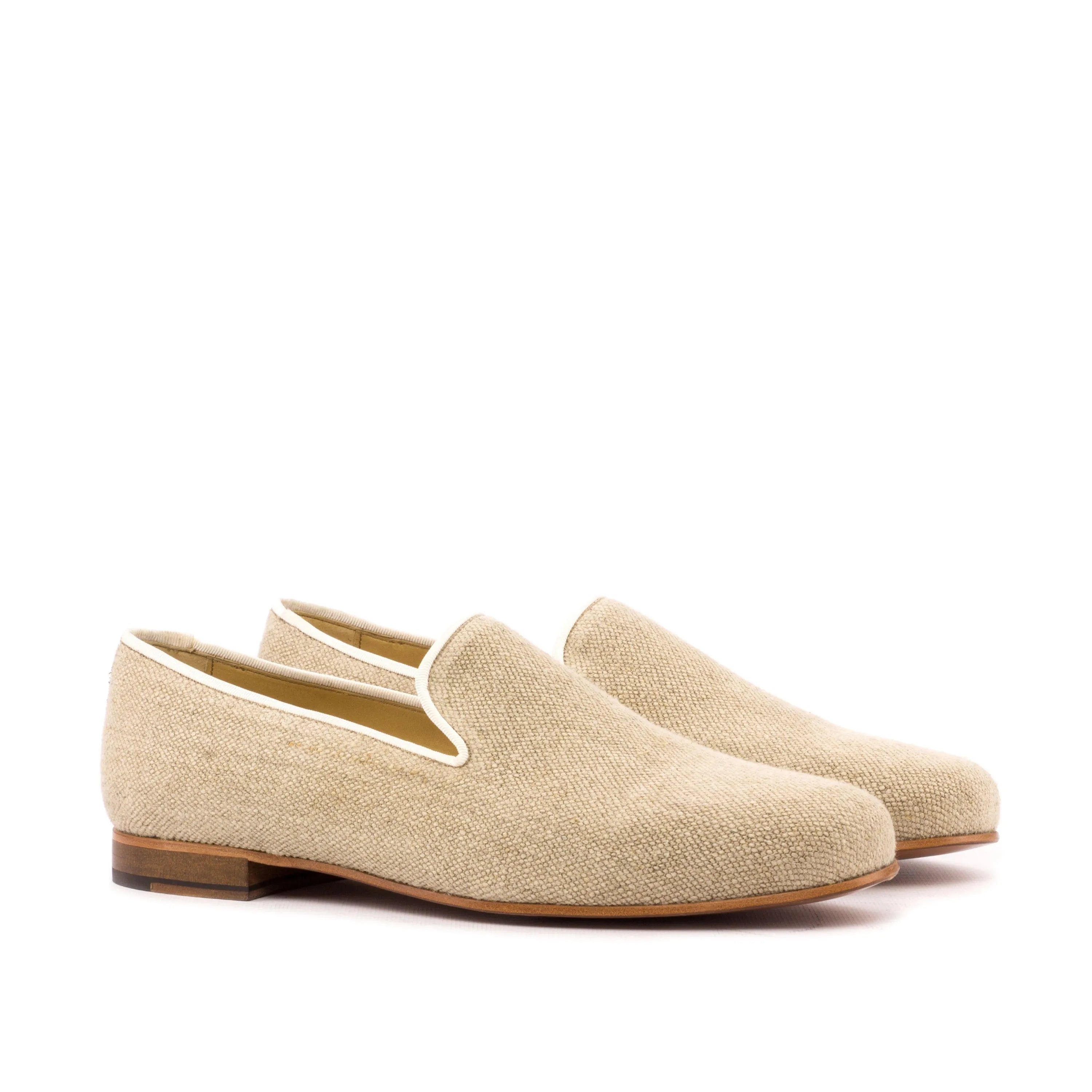 Beige linen loafers from the Dahab Wellington Slipon collection