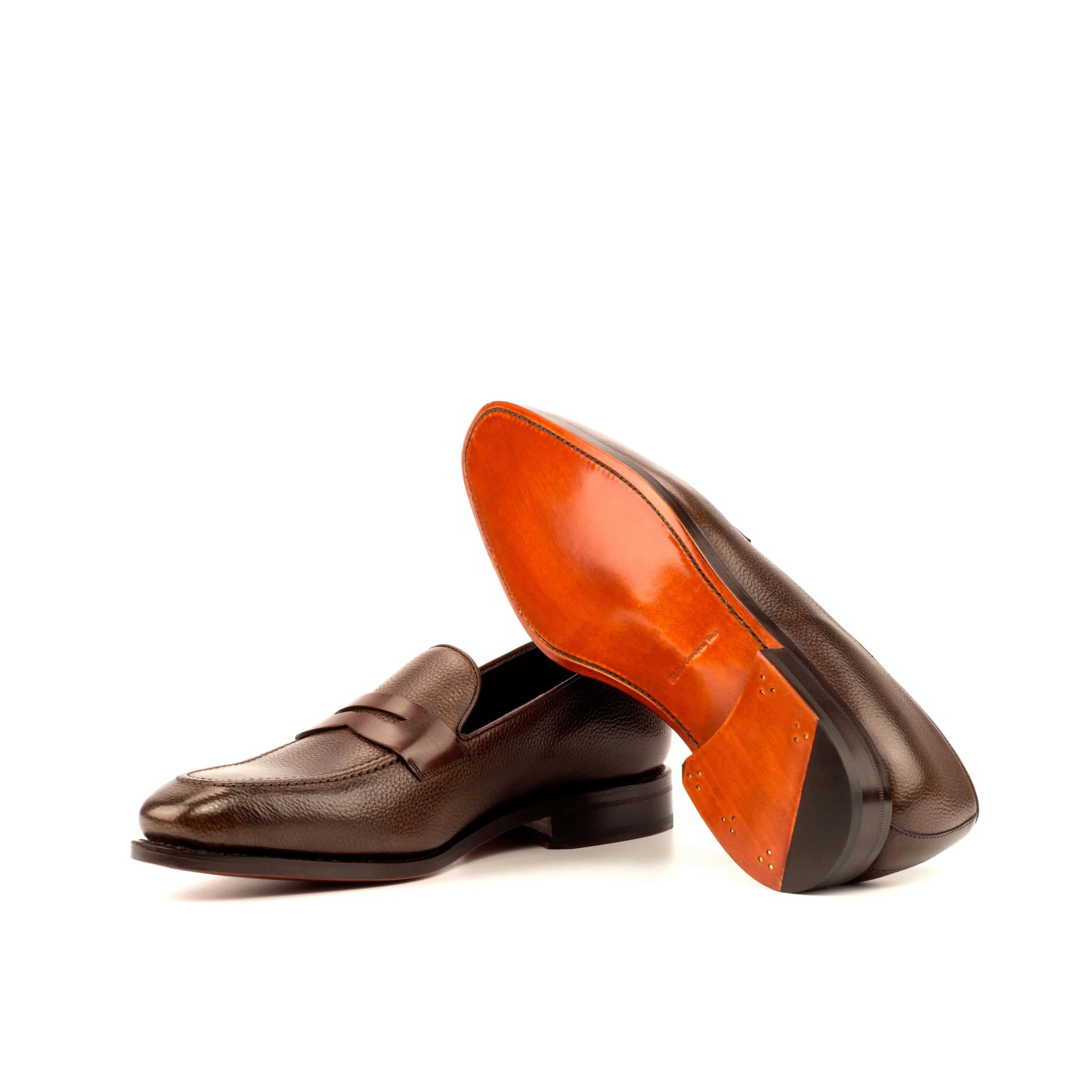 Darko Loafers in dark brown, elegant brown leather penny loafers for men