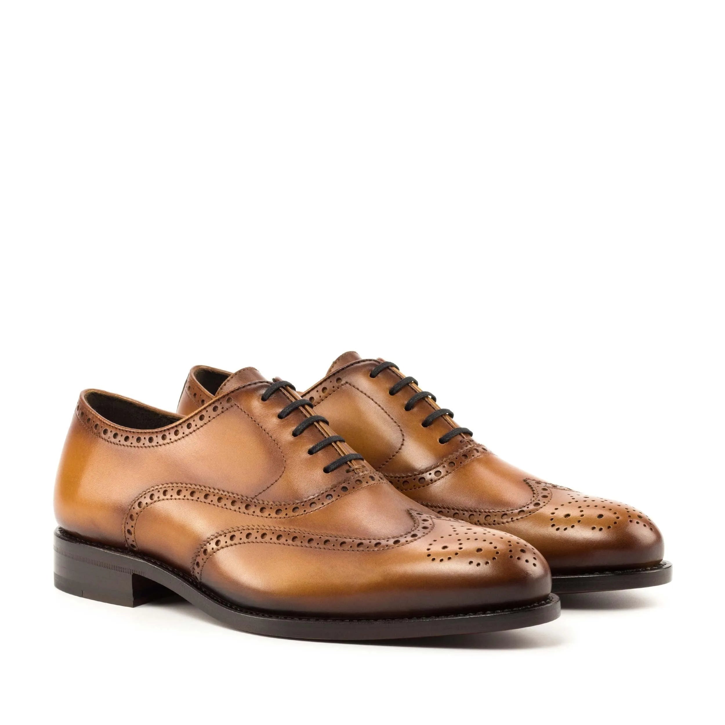 Brown leather Darwill full brogue shoes, stylish dress shoes for the fast lane