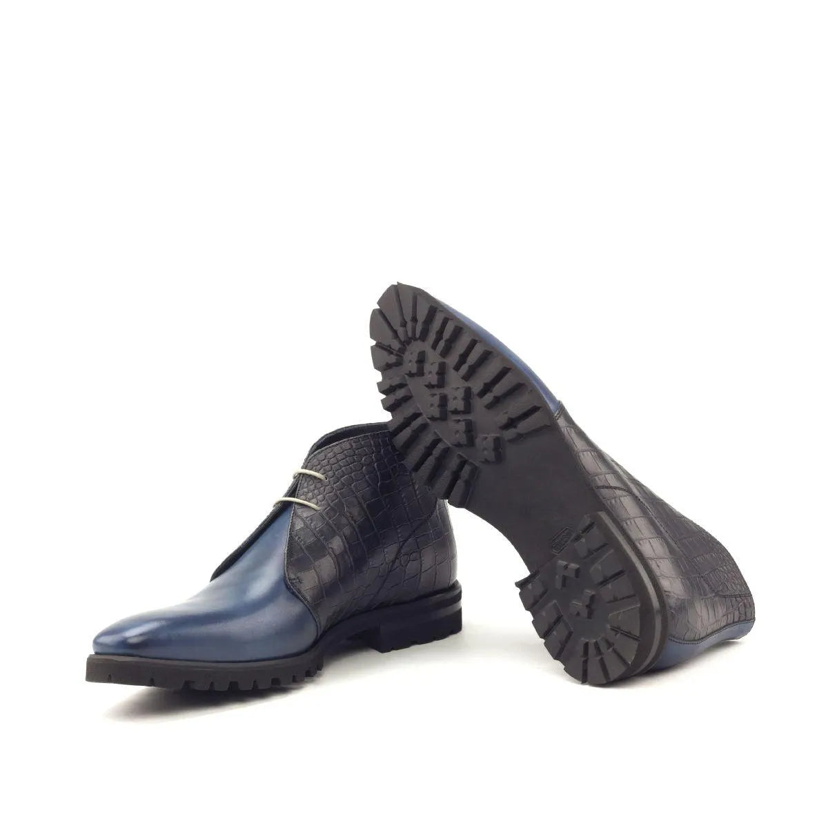Blue leather chukka boots from David Monti Chukkas II for stylish footwear choices