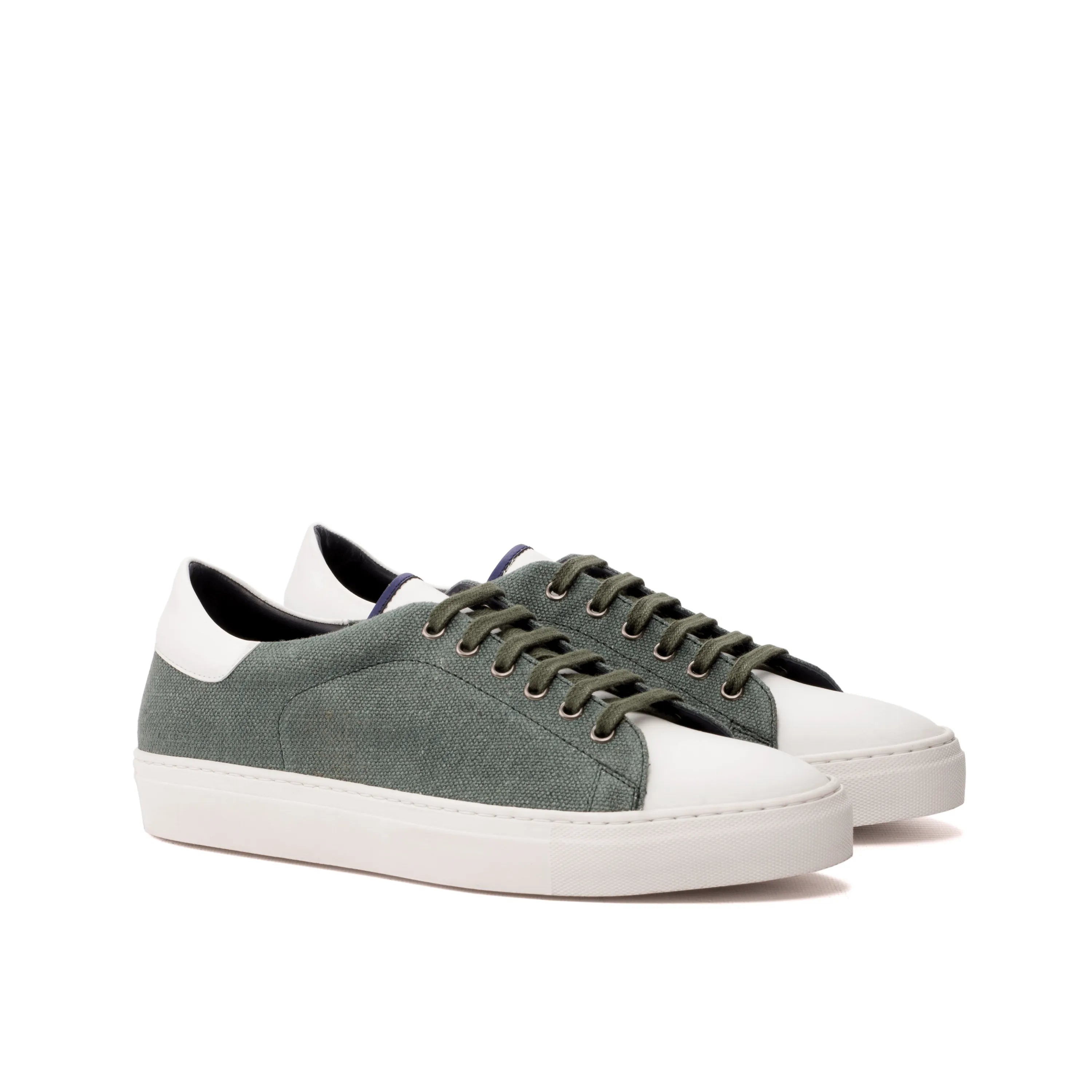Olive green canvas Davit Trainer Sneakers for stylish and comfortable footwear