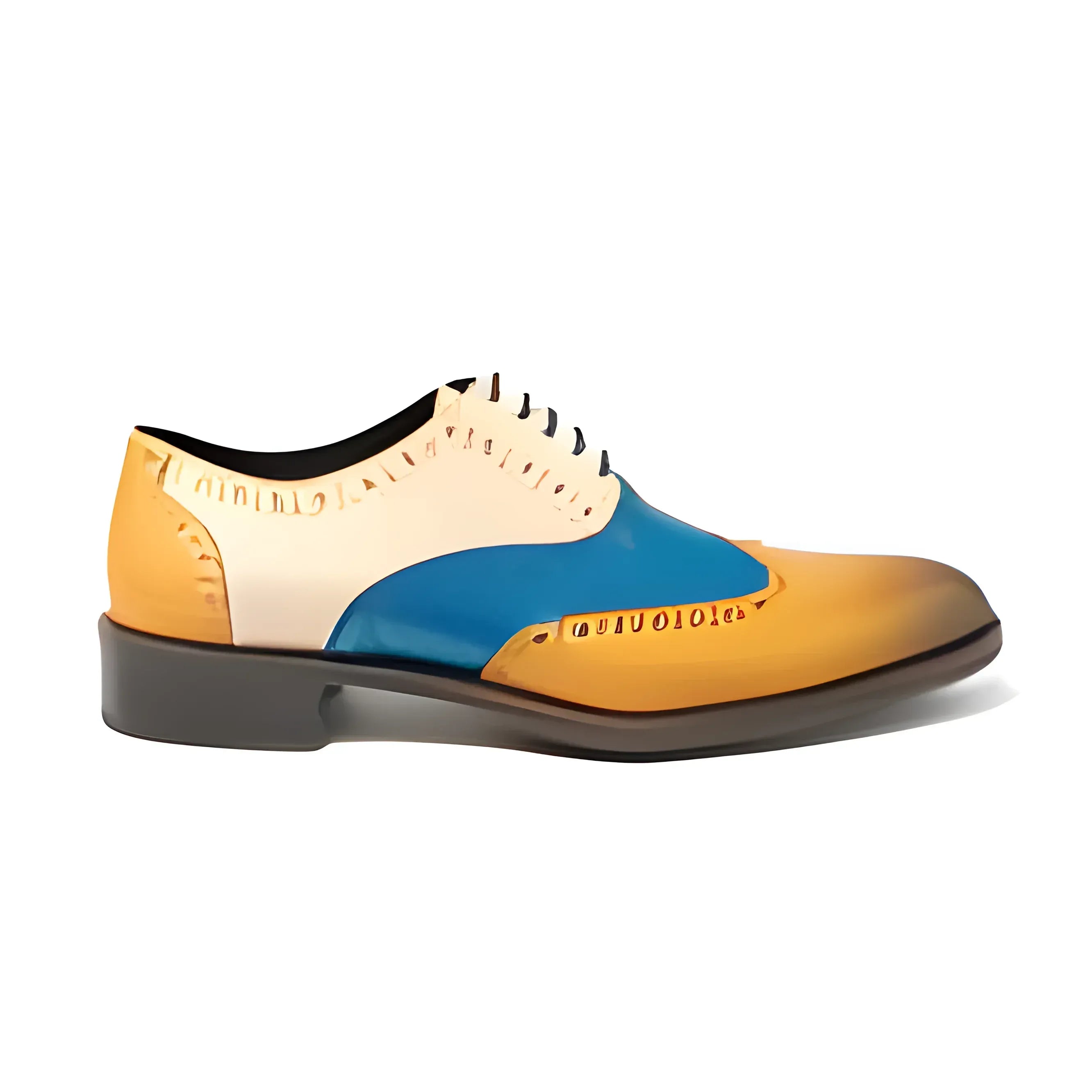 Multi-colored leather wingtip Dealer Oxford Dress Shoe, stylish oxford dress footwear
