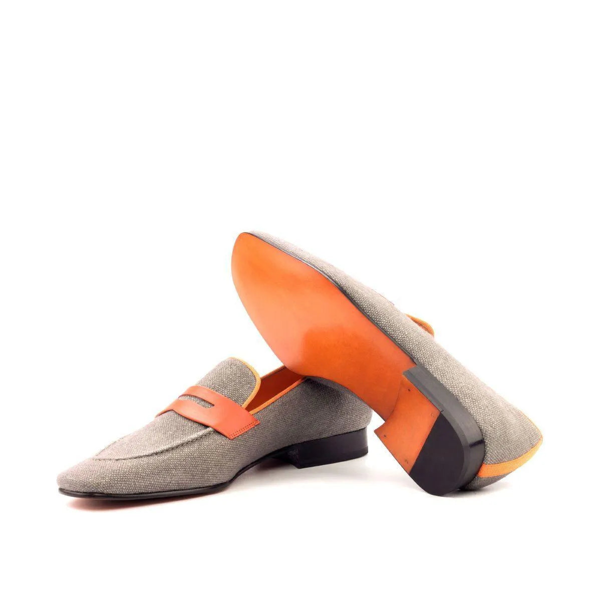Gray and orange leather loafers from the Delight Drake Slipon collection