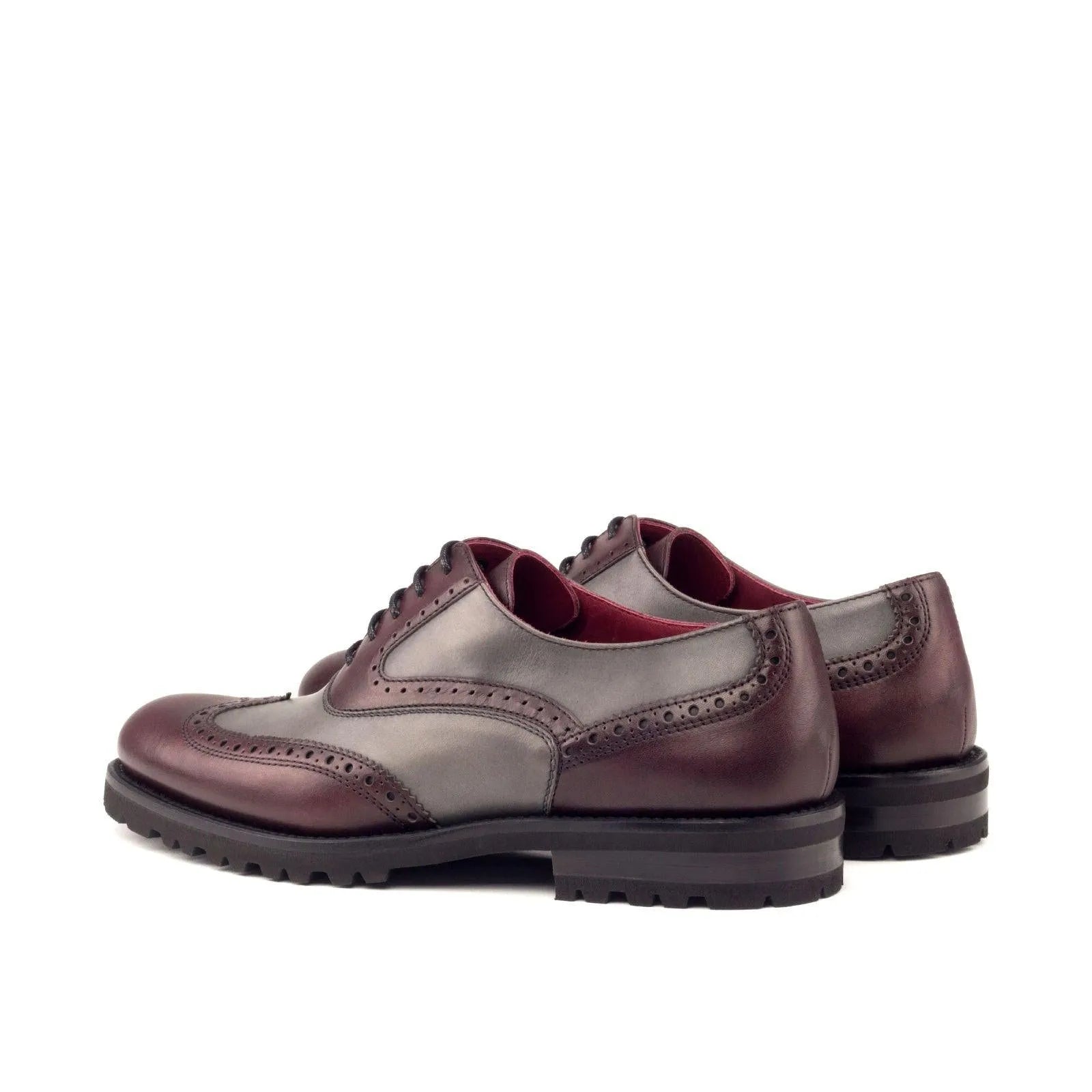 Delila Ladies Full Brogue Shoes II featuring two-tone leather and painted calf design