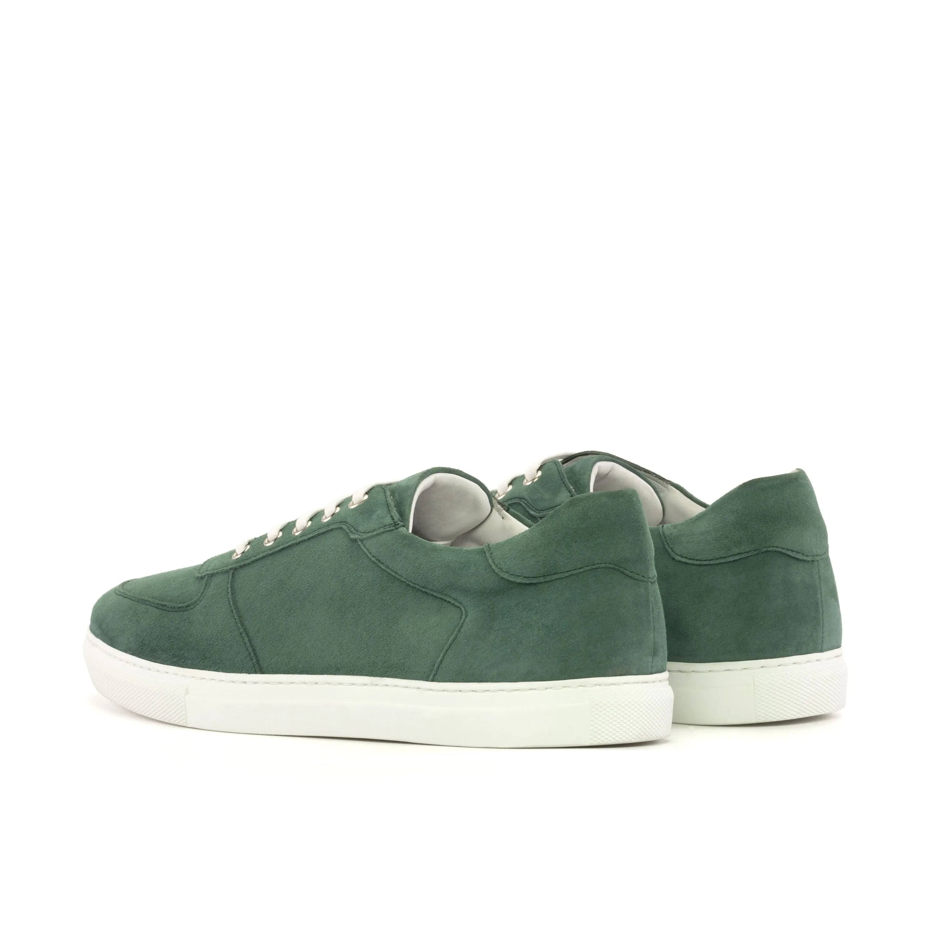 Green leather Demion Low Top Sneakers, luxury bespoke shoes for men, trendy trainer style