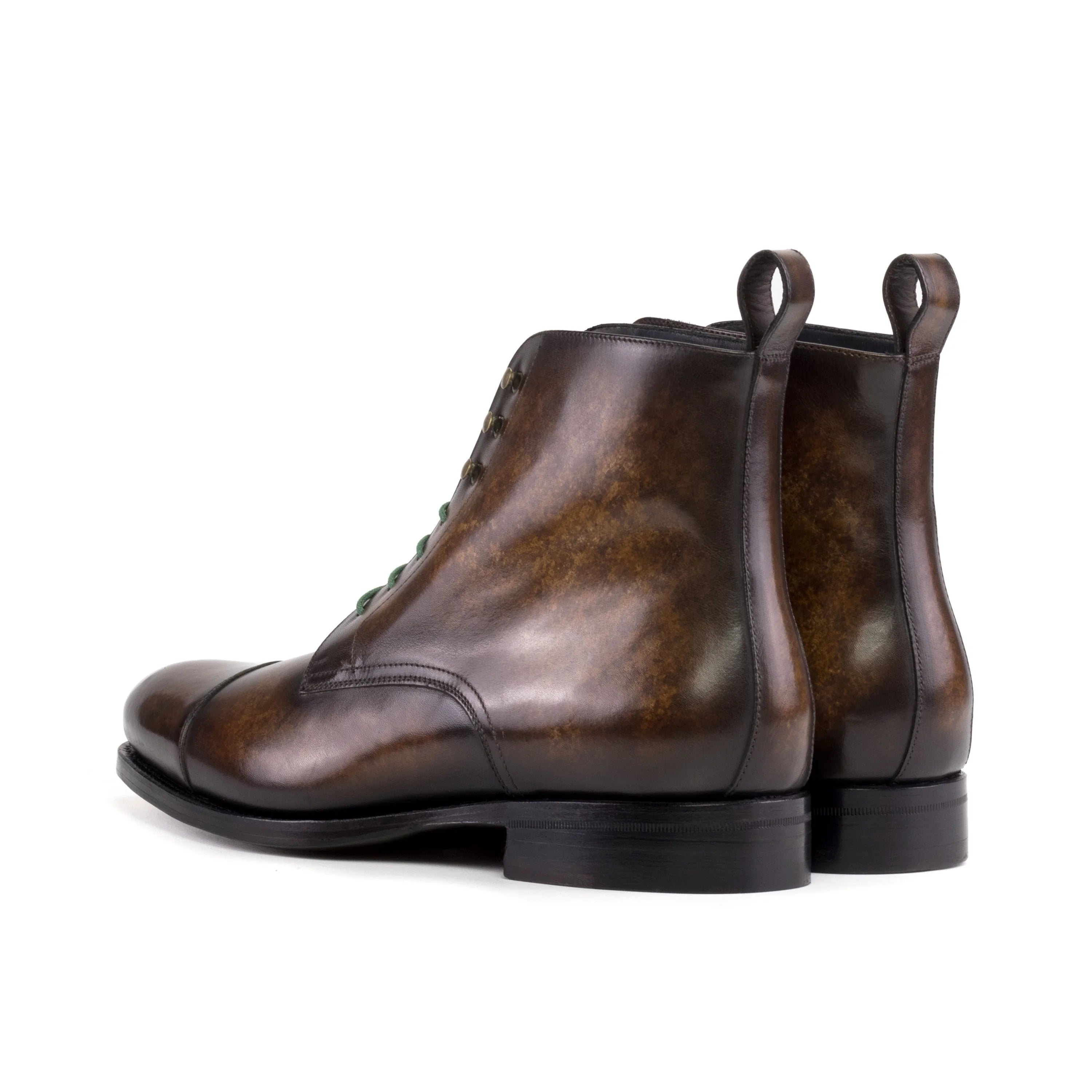 Frankoz patina jumper calf leather ankle boots with polished finish