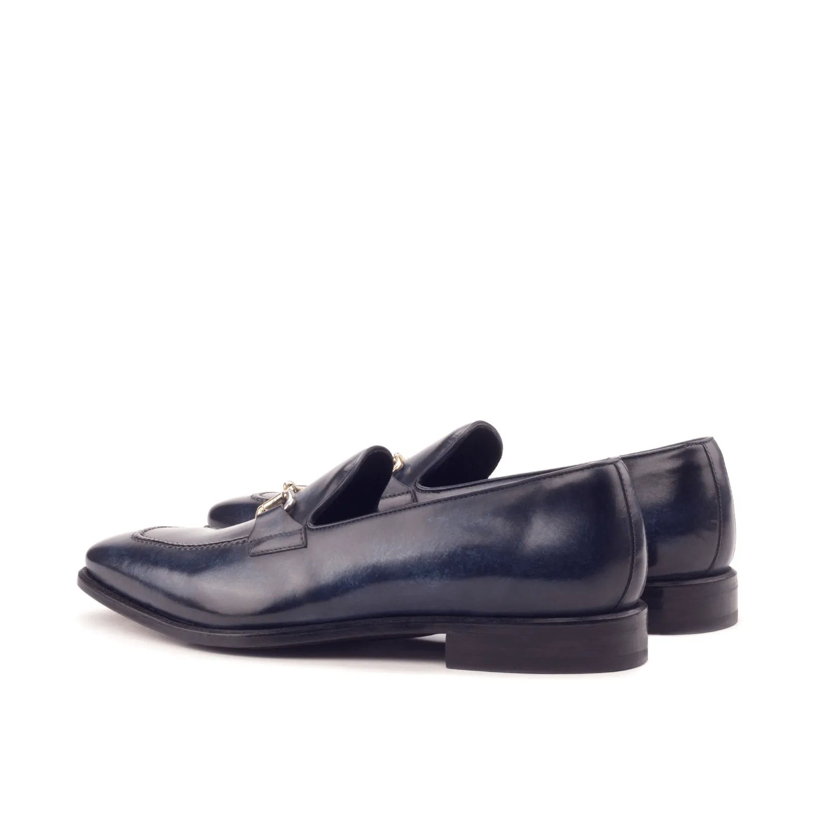 Pair of blue leather loafers from the Dre Patina Loafers collection