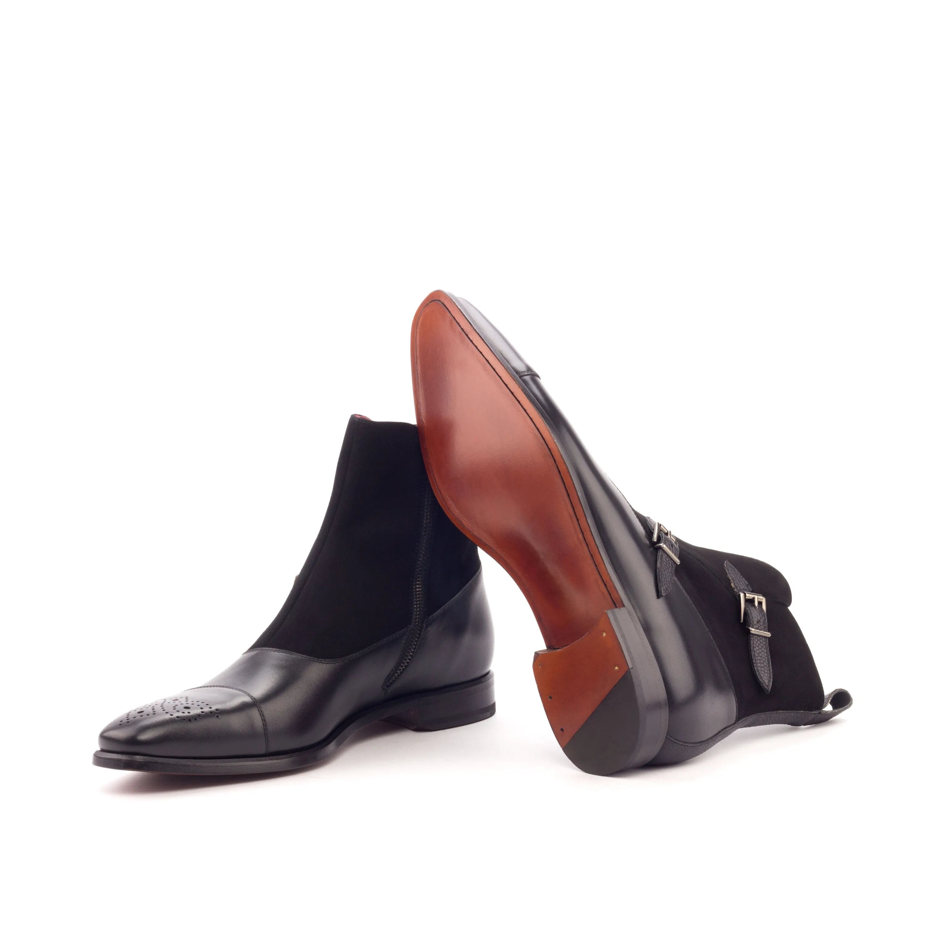 Black leather and suede ankle Drew Octavian Boots for stylish and versatile footwear