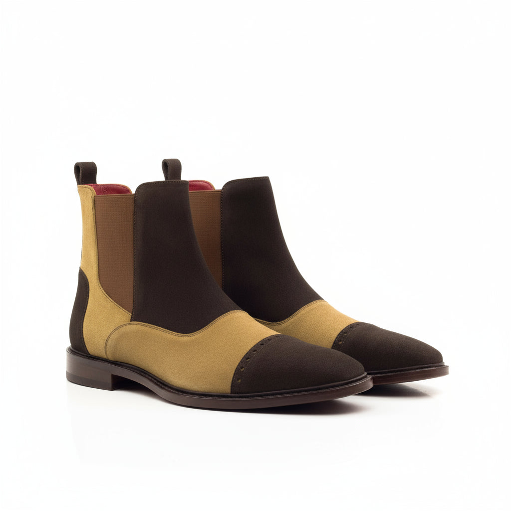 Two-tone leather Chelsea boots from the Emperor Chelsea Suede collection