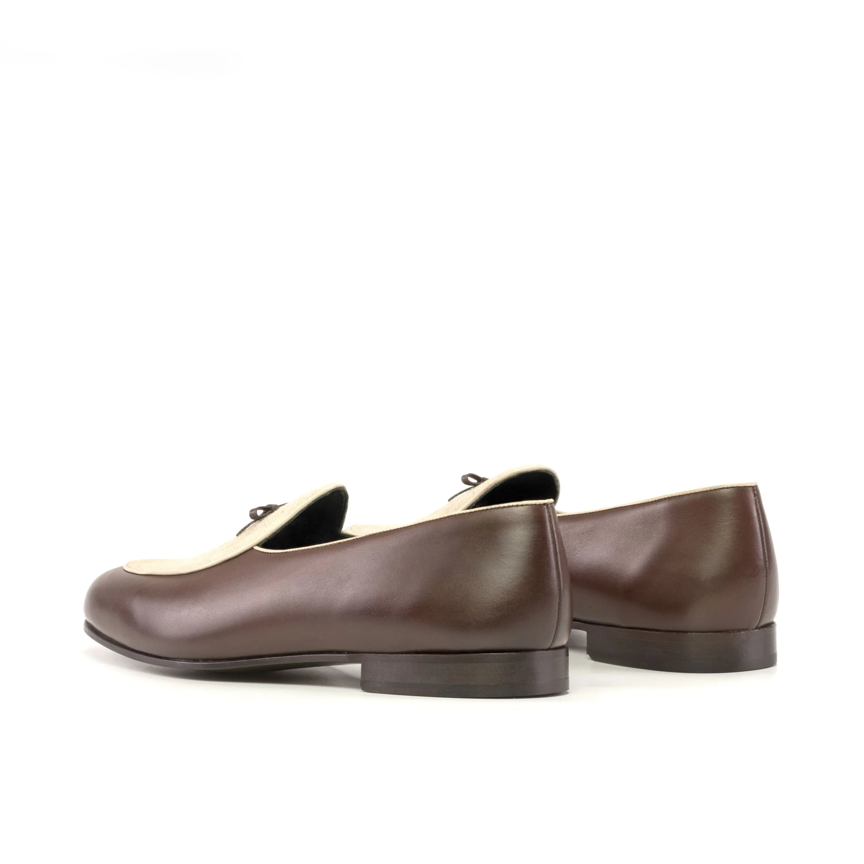 Two-tone leather loafers showcasing the stylish Fardoz Belgian Slipper II design