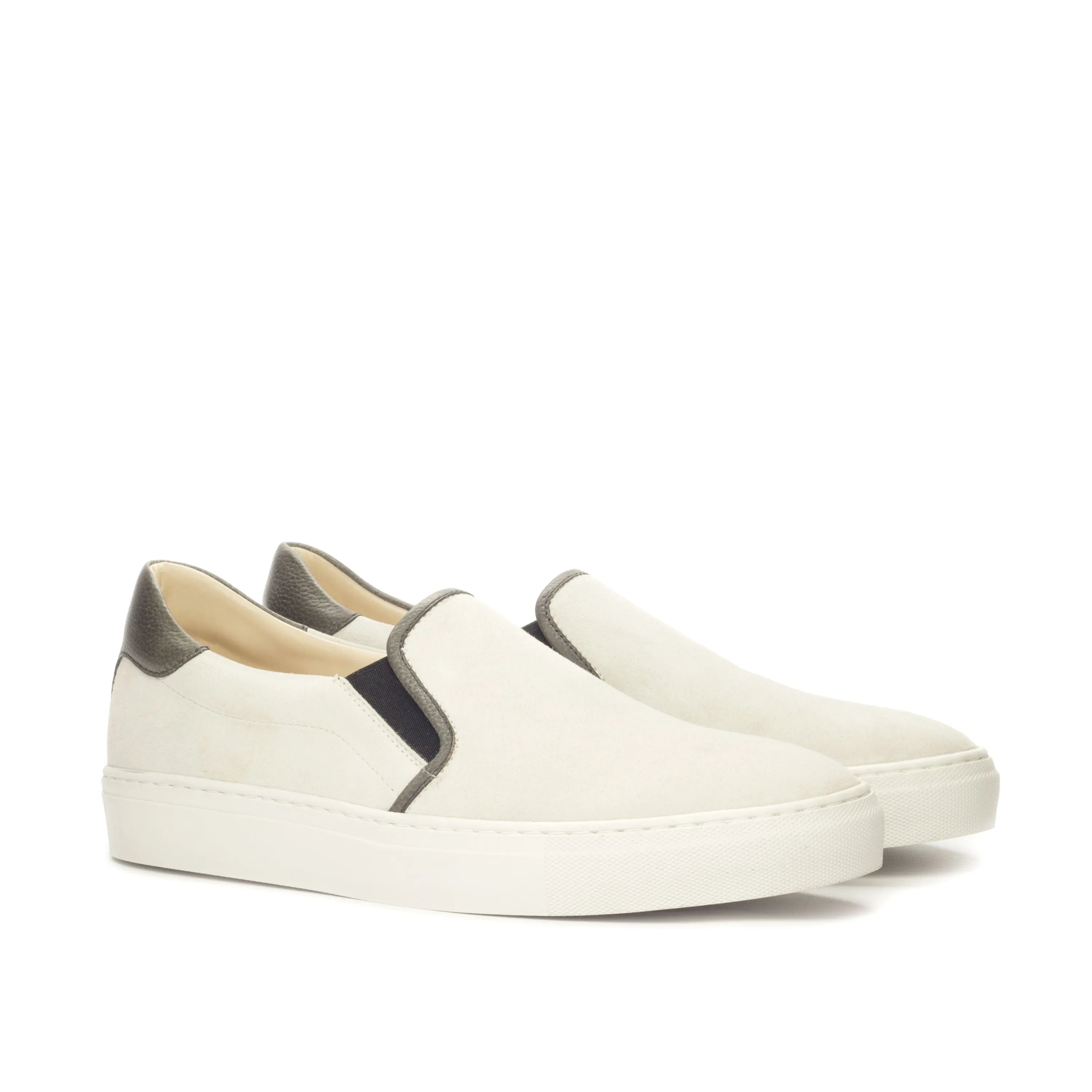 White Fernan slip-on sneakers, stylish trainer sneakers for discerning men