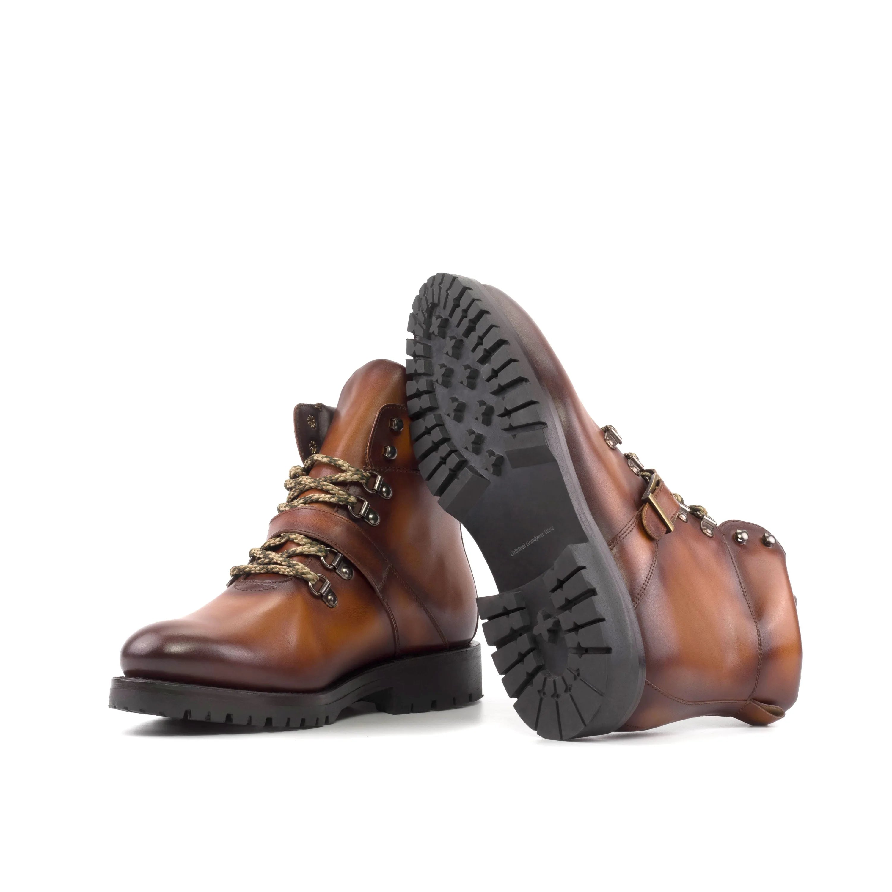 Brown leather Flare Hiking Boots designed for durability and comfort in outdoor adventures